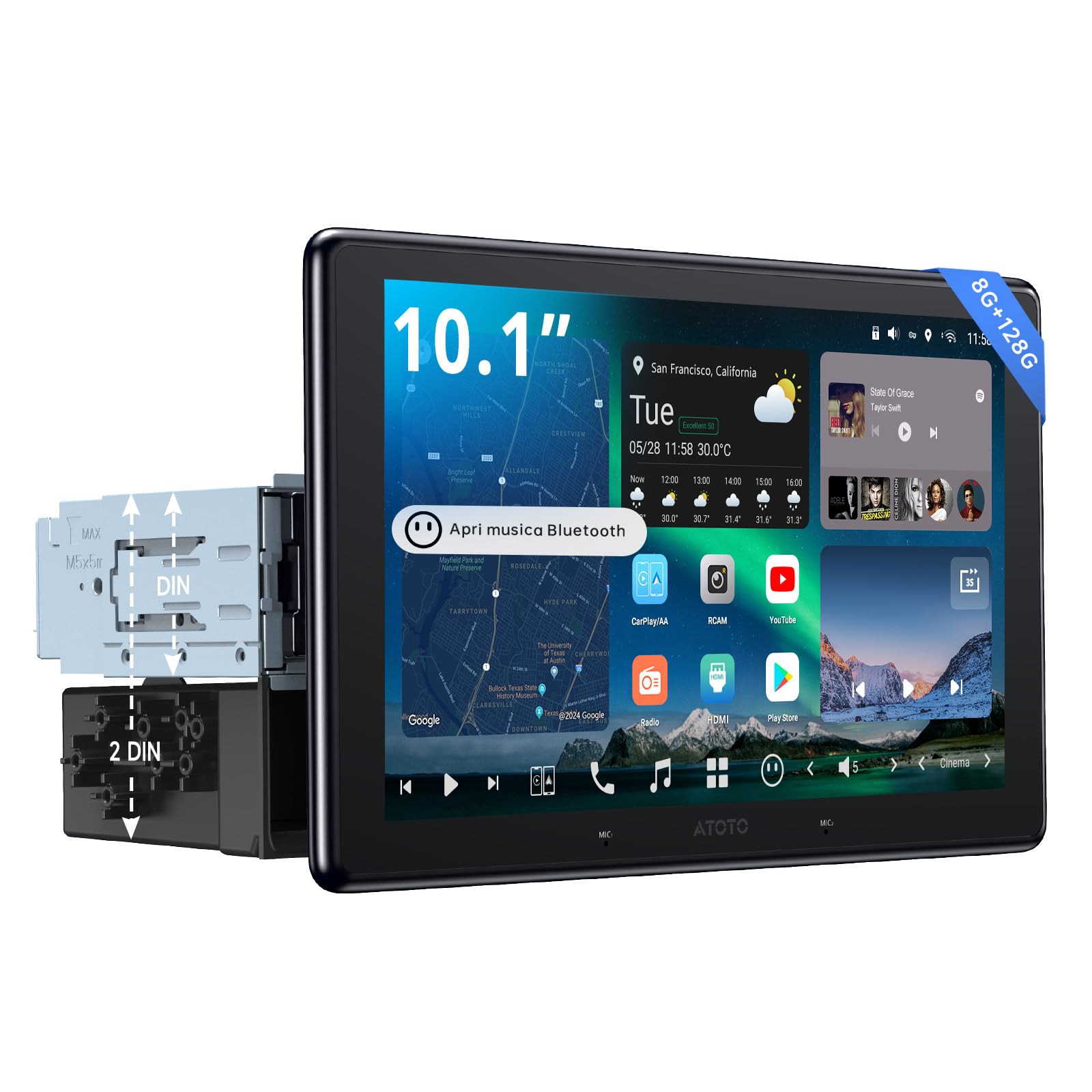 ATOTOZONE X10 Autoradio Android 10.1 Pollici 8+128GB 4G LTE