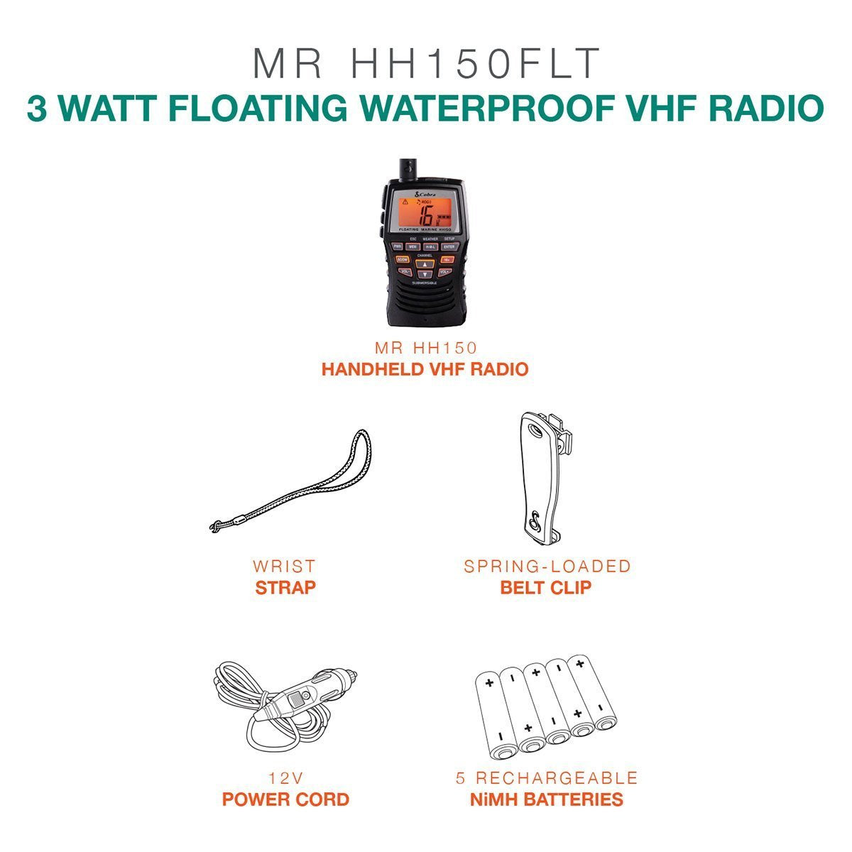 Cobra MR HH150 FLTE Radio Nautica Galleggiante 3W