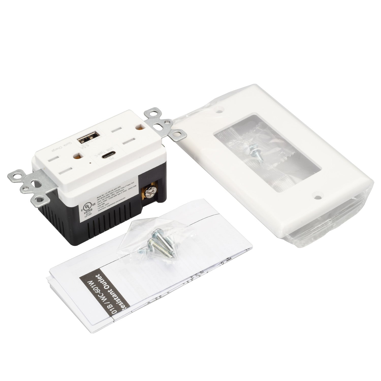 Magnedyne WC-601 presa USB da parete USB-A USB-C bianca