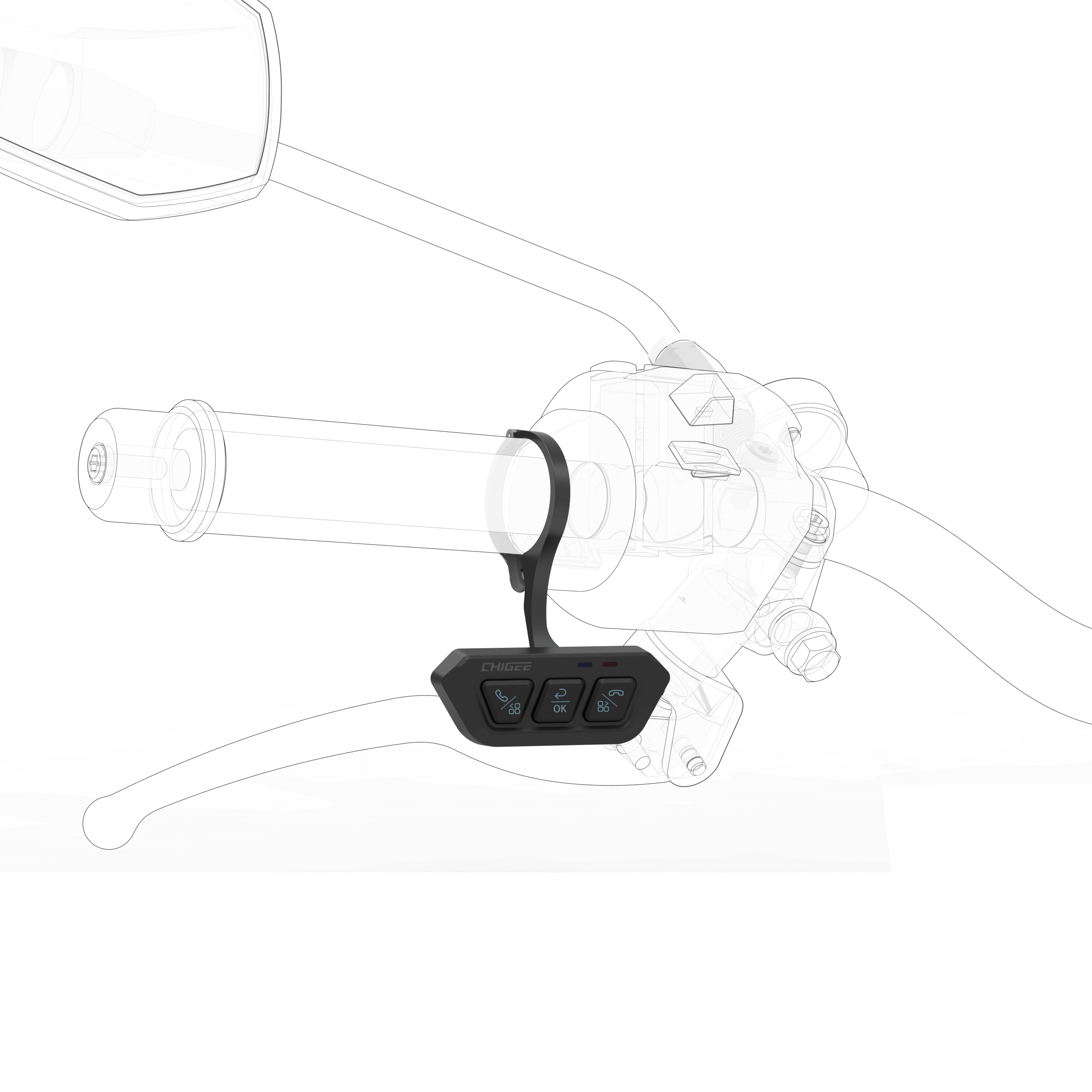 CHIGEE Accessories Supporto Manubrio per CGRC Pro Remote