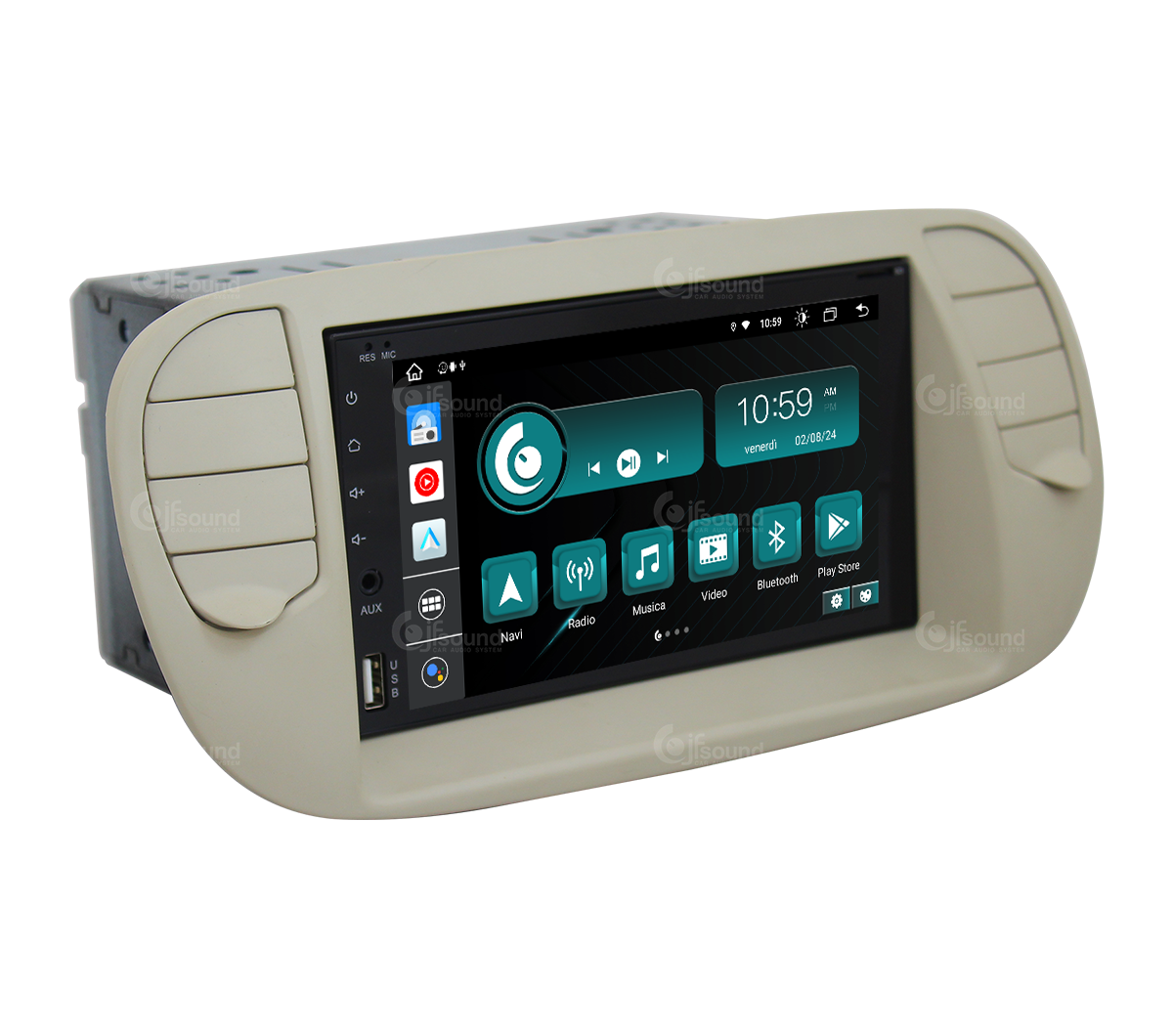 JFSound X9C-PRO JF-227 autoradio Android Fiat 500 4G retrocamera
