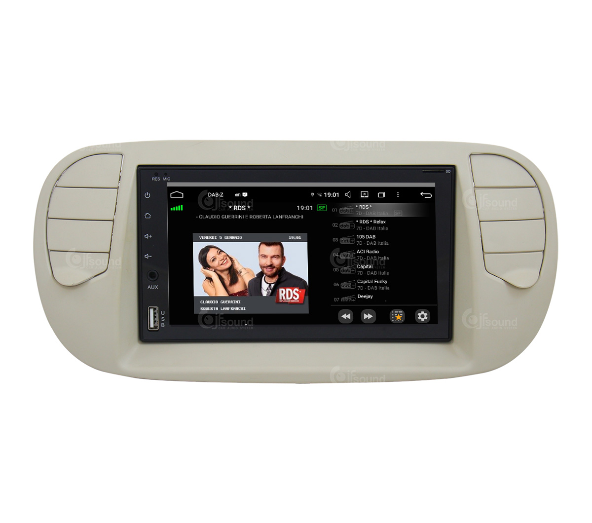 JFSound JF-227-UP-F5P-PRO autoradio Android per Fiat 500 CarPlay
