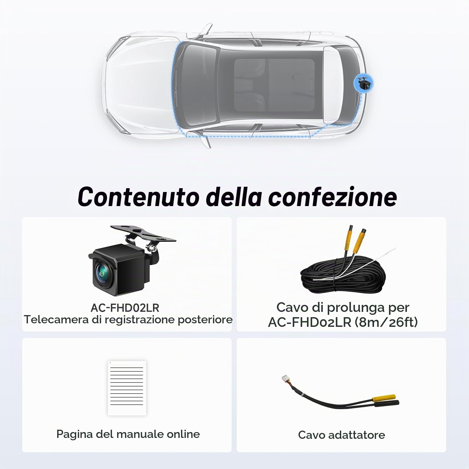ATOTOZONE AC-FHD02LR Telecamera posteriore 1080P per X10