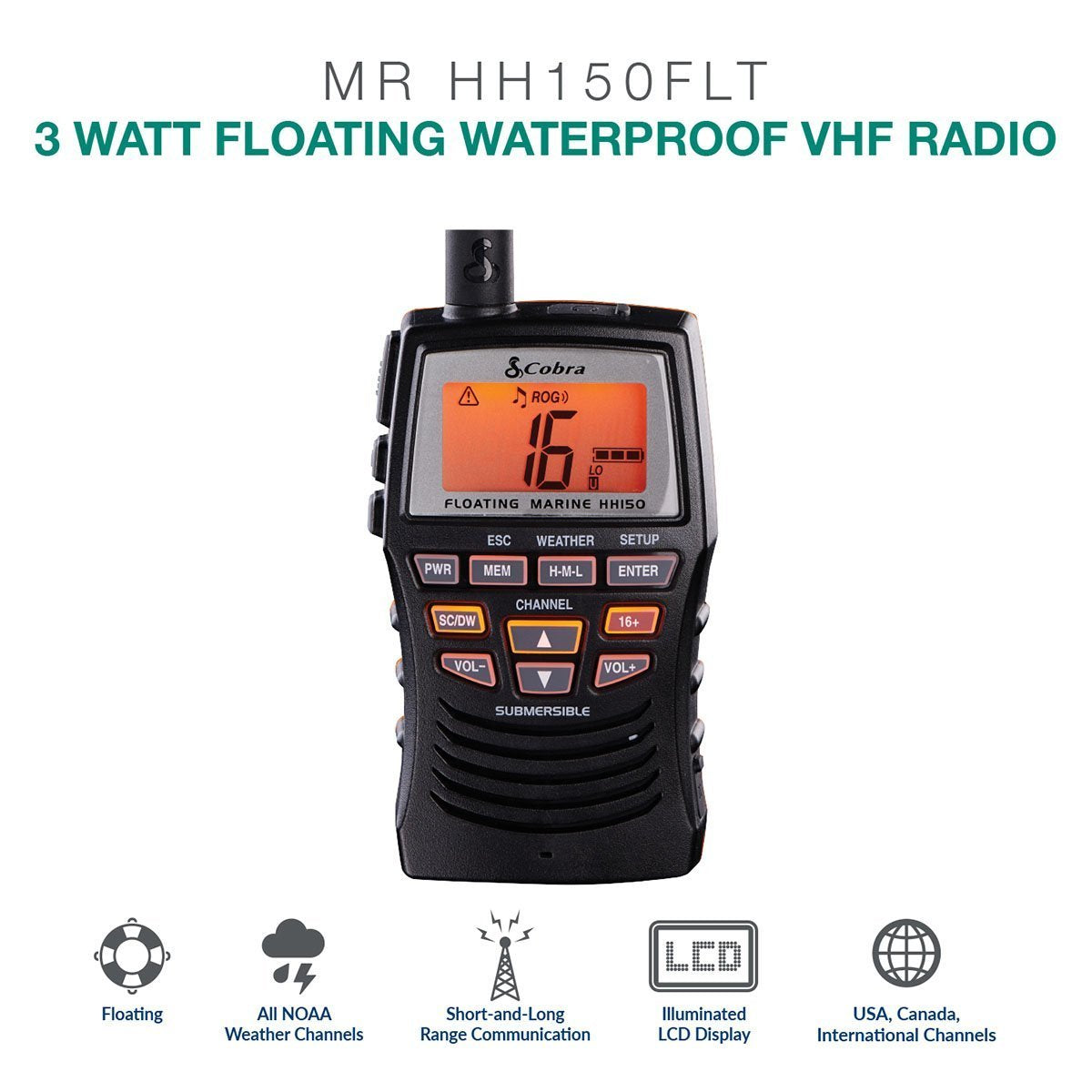 Cobra MR HH150 FLTE Radio Nautica Galleggiante 3W