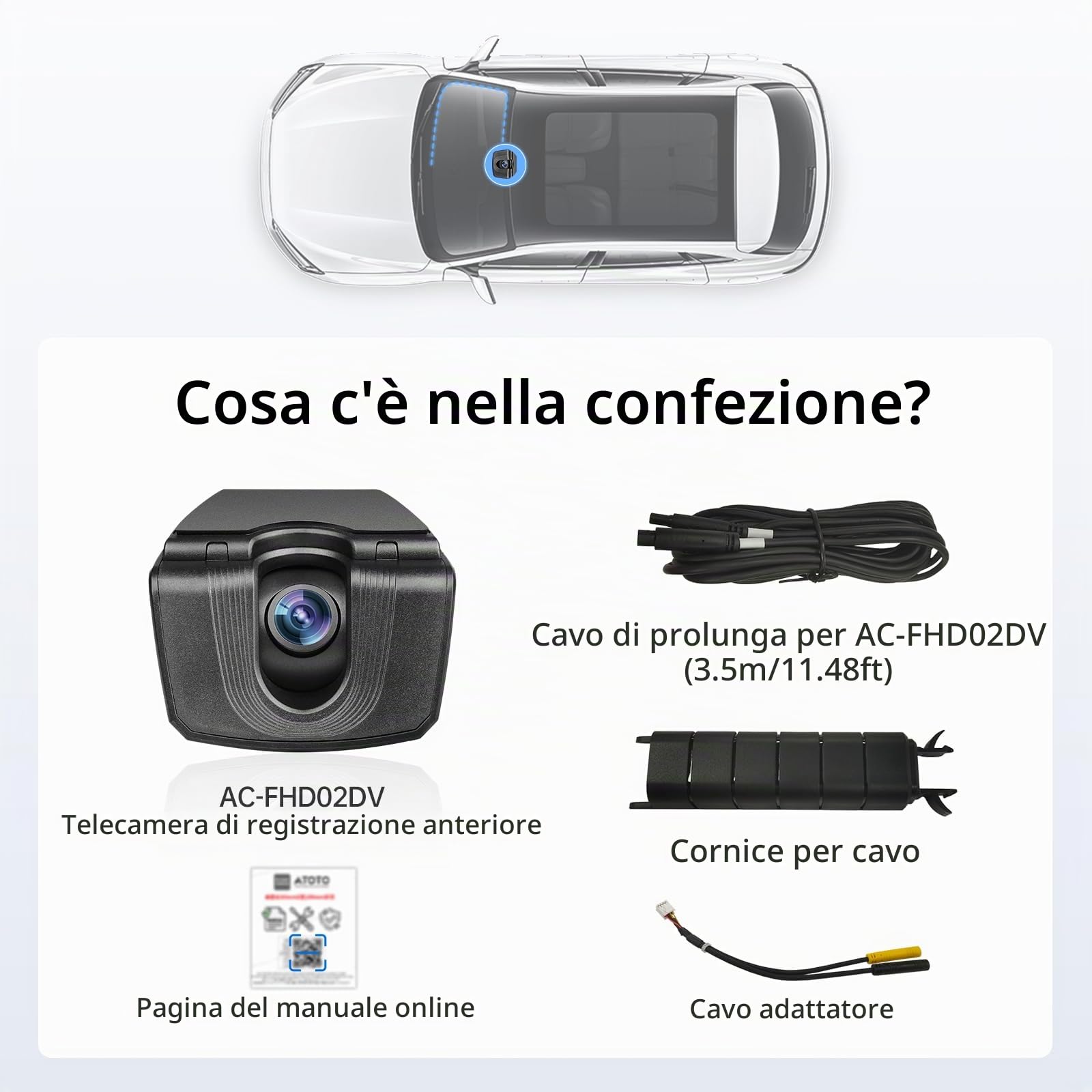 ATOTOZONE Car Camera AC-FHD02DV DVR 1080P per X10