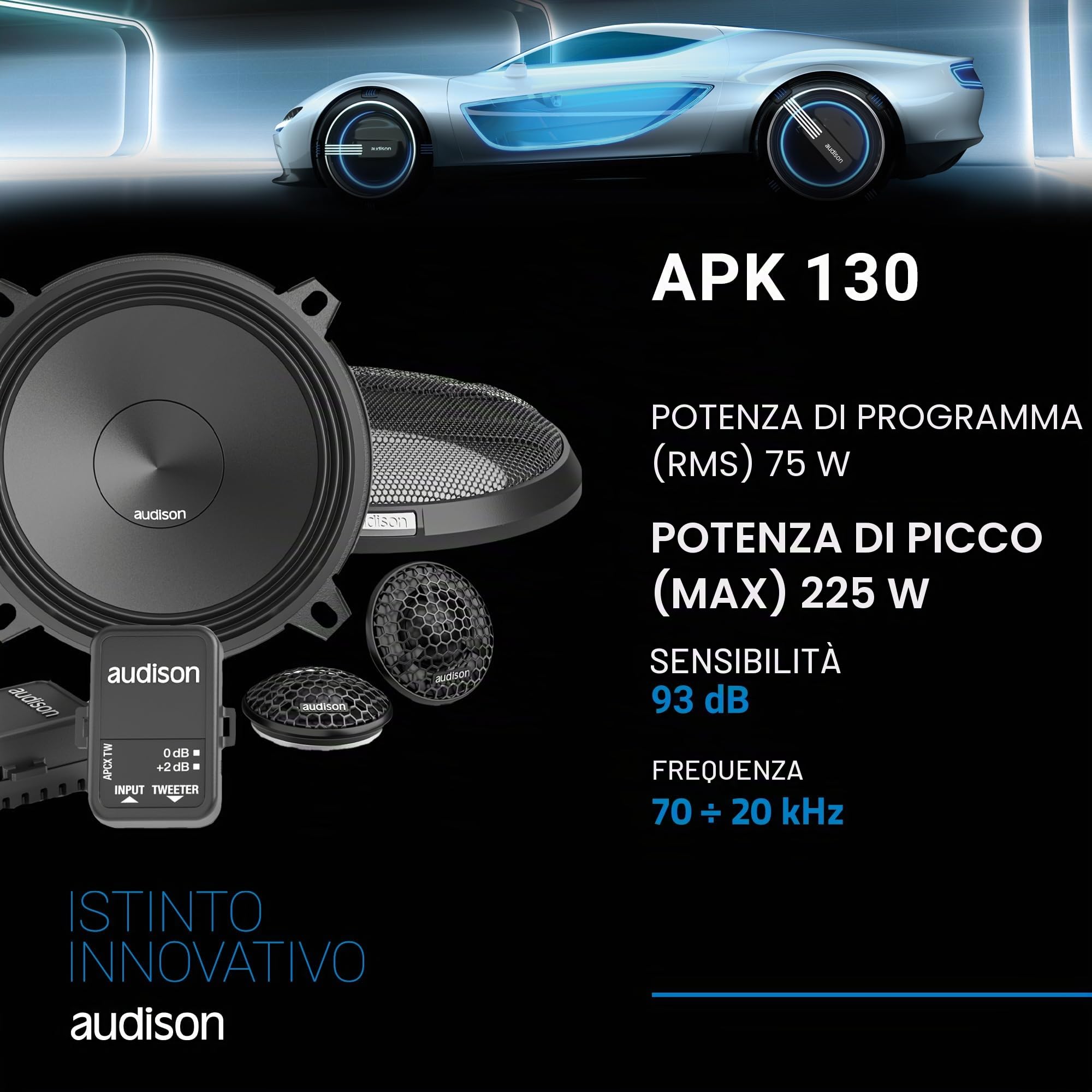 Audison Prima APK 130 kit 2 vie 130mm 225W