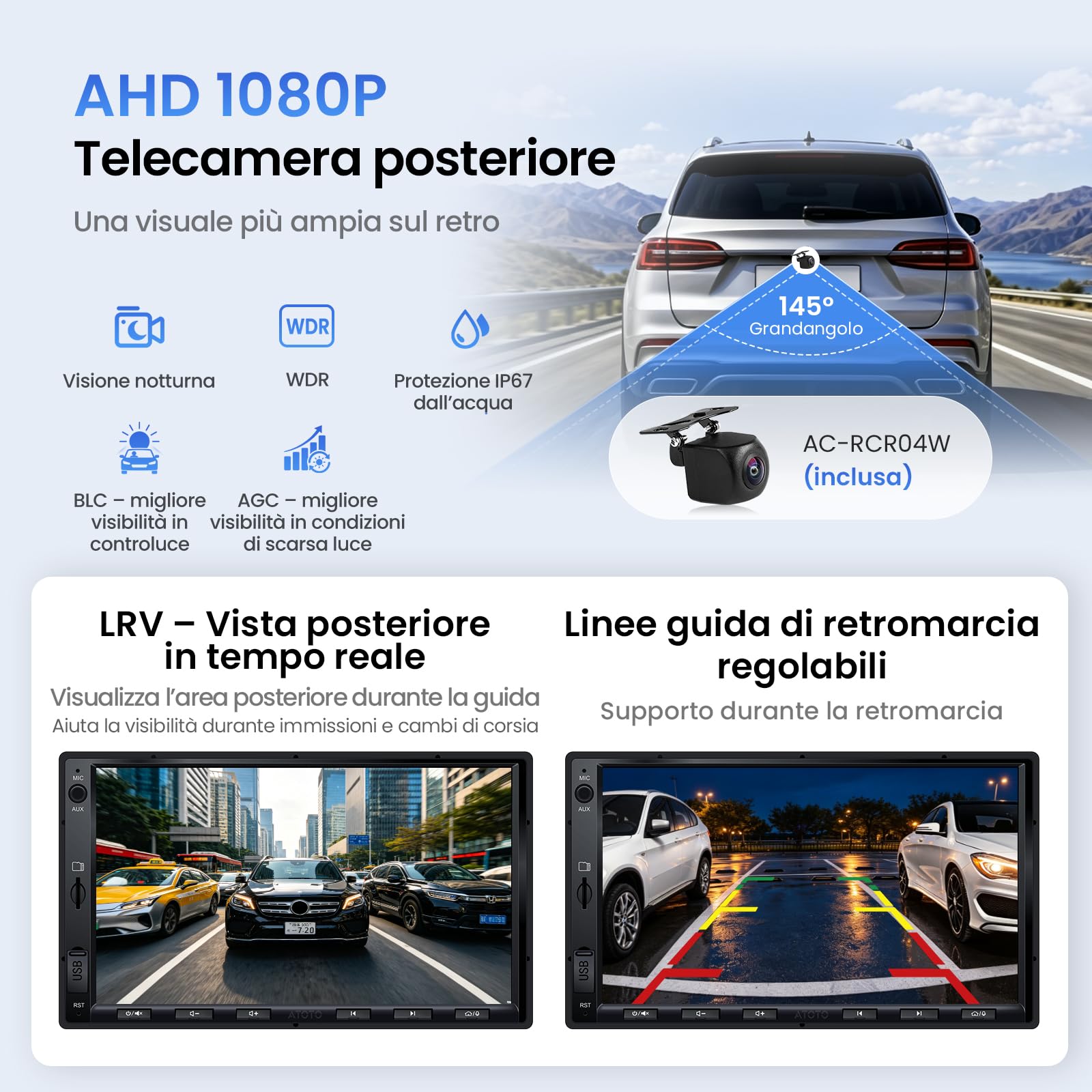 ATOTOZONE S8L 7 autoradio 2 DIN Android 4+64GB retrocamera