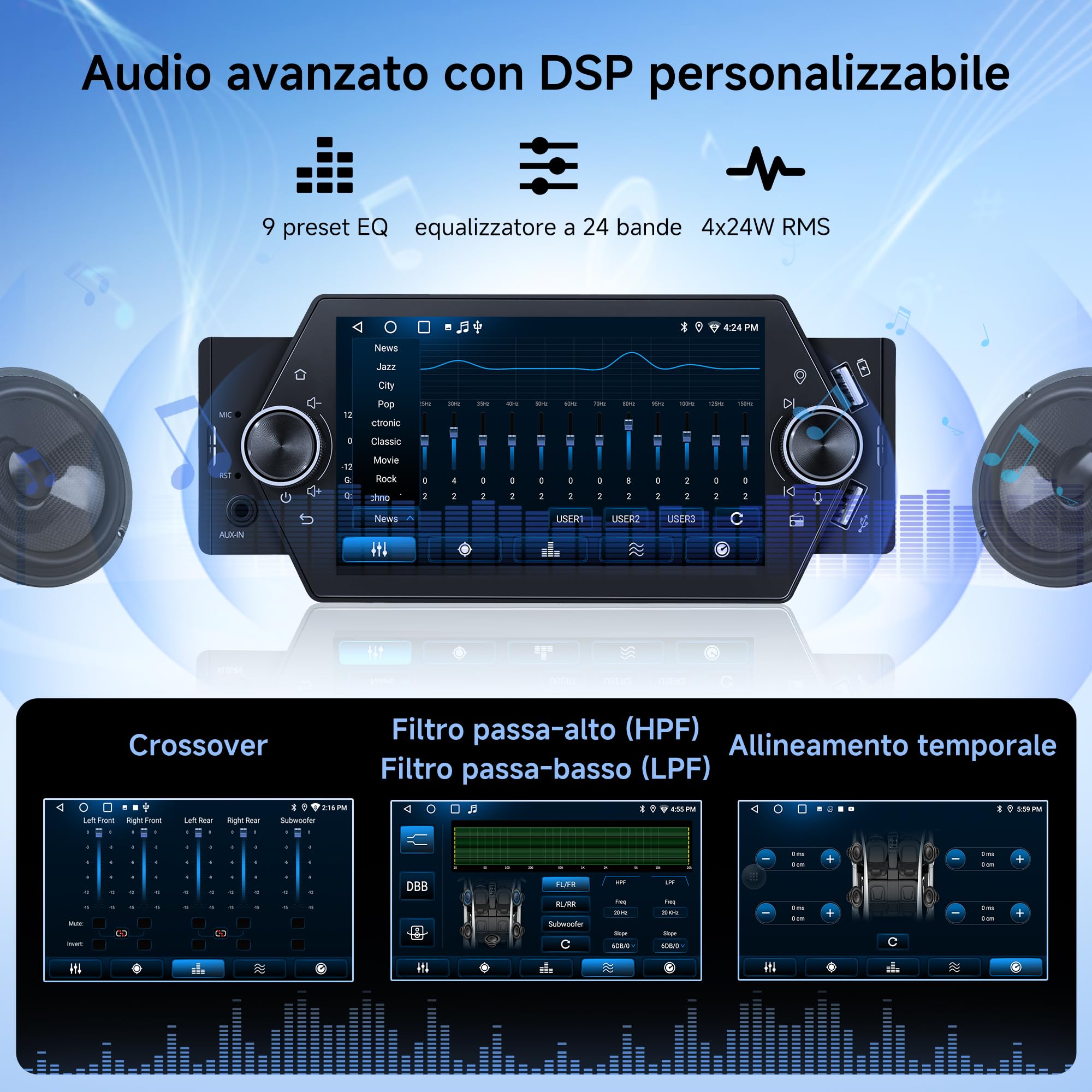 ATOTOZONE 1 Din autoradio Android 5 pollici CarPlay 2+32GB