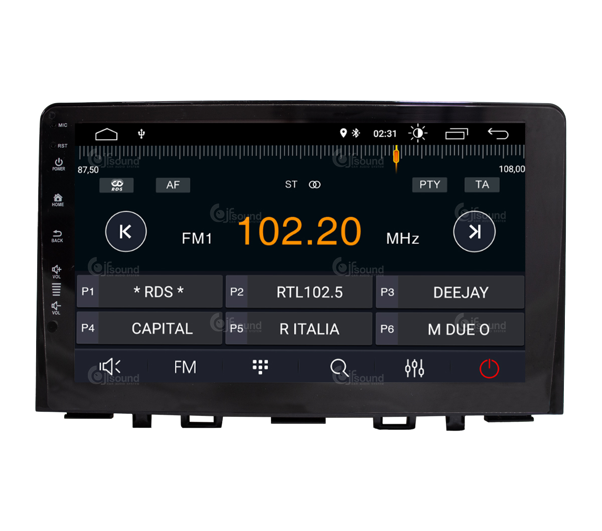 JFSound JF-039KR-X7C-PRO autoradio Android per Kia Rio Stonic DSP