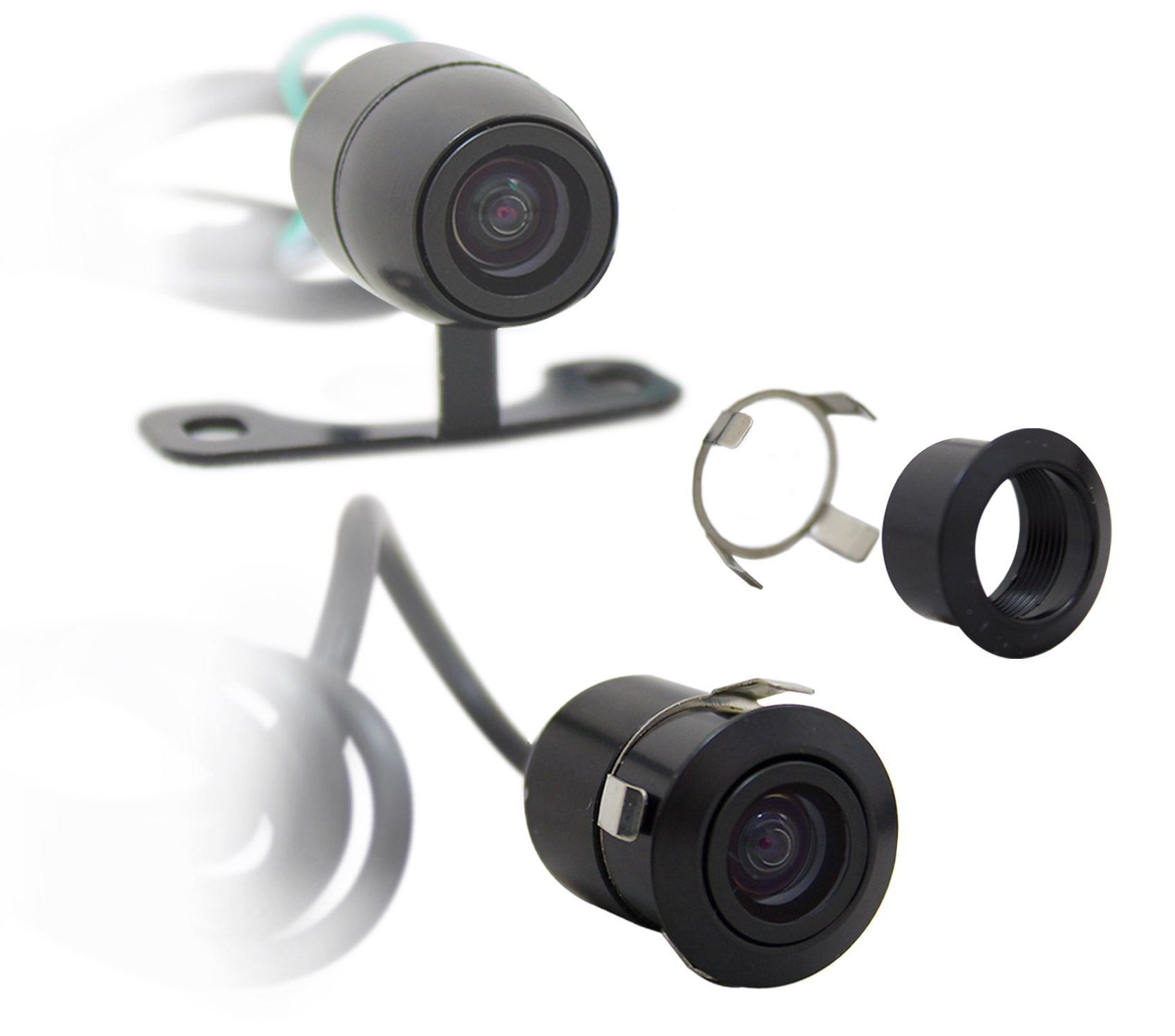 JFSound Retrocamera Universale Auto Incasso Tondo o Staffa