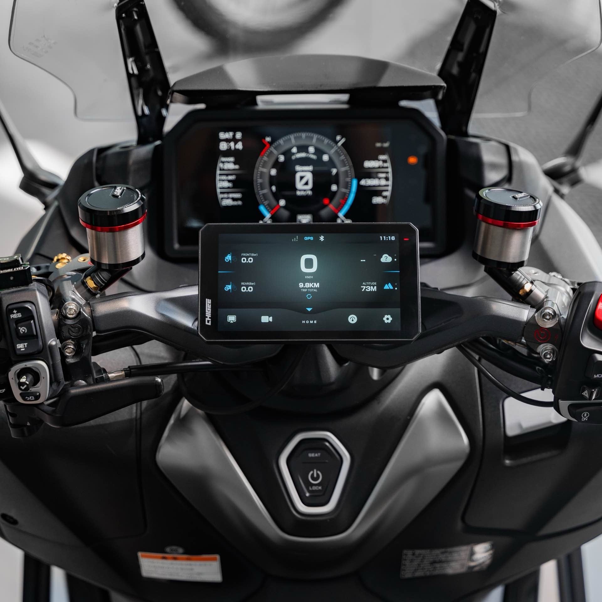CHIGEE Accessories Supporto Yamaha TMAX560 Display Acciaio