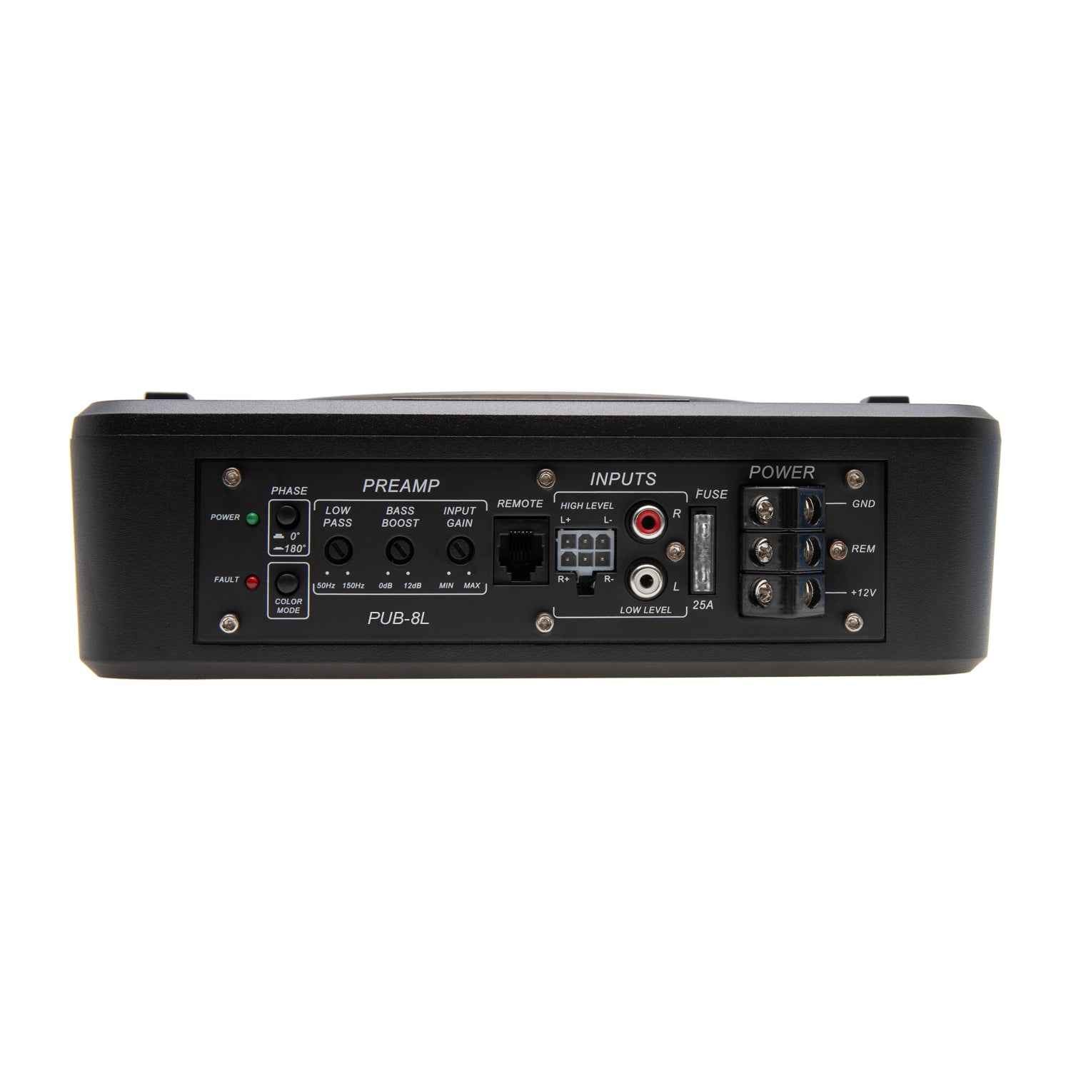Power Acoustik PUB-8L subwoofer 8" 600W amplificato LED