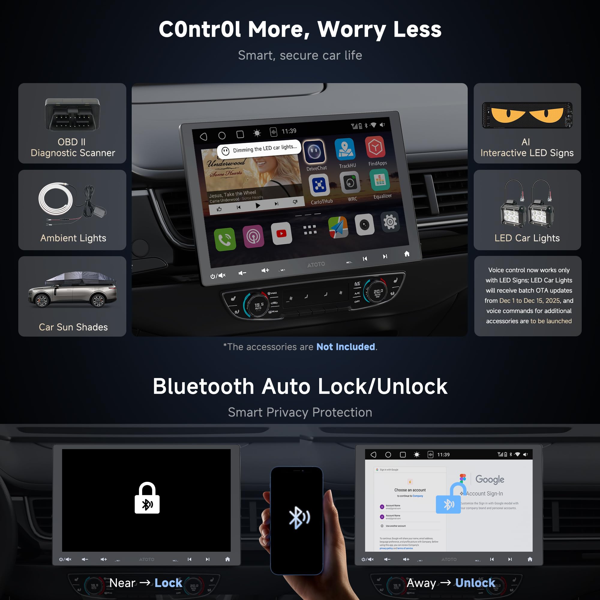 ATOTOZONE Car Stereo S8 MS autoradio 1 DIN 10,1" 4+32GB CarPlay