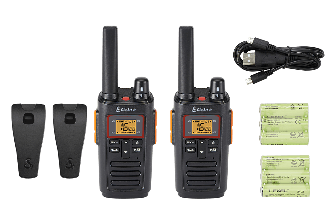 Cobra RX380 Walkie Talkie 16 canali 8km 2 pezzi con torcia
