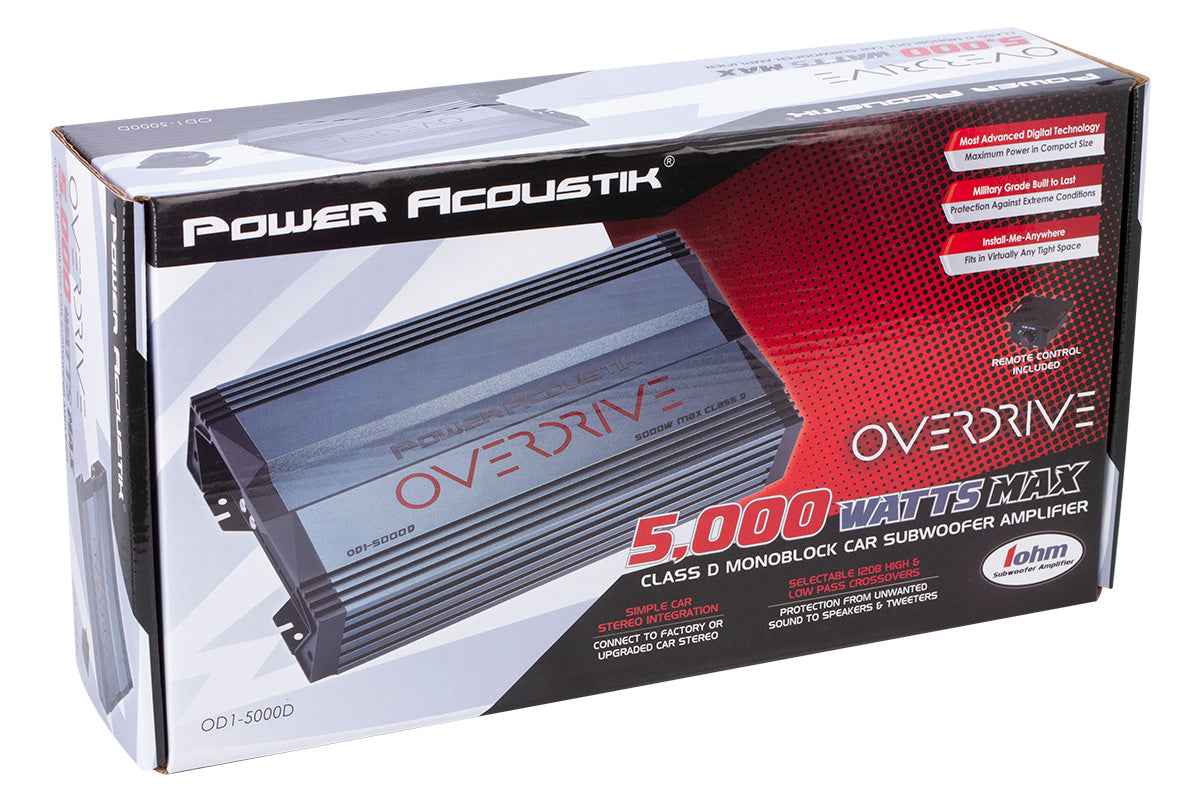 Power Acoustik OD1-5000D Amplificatore Mono 5000W Classe D