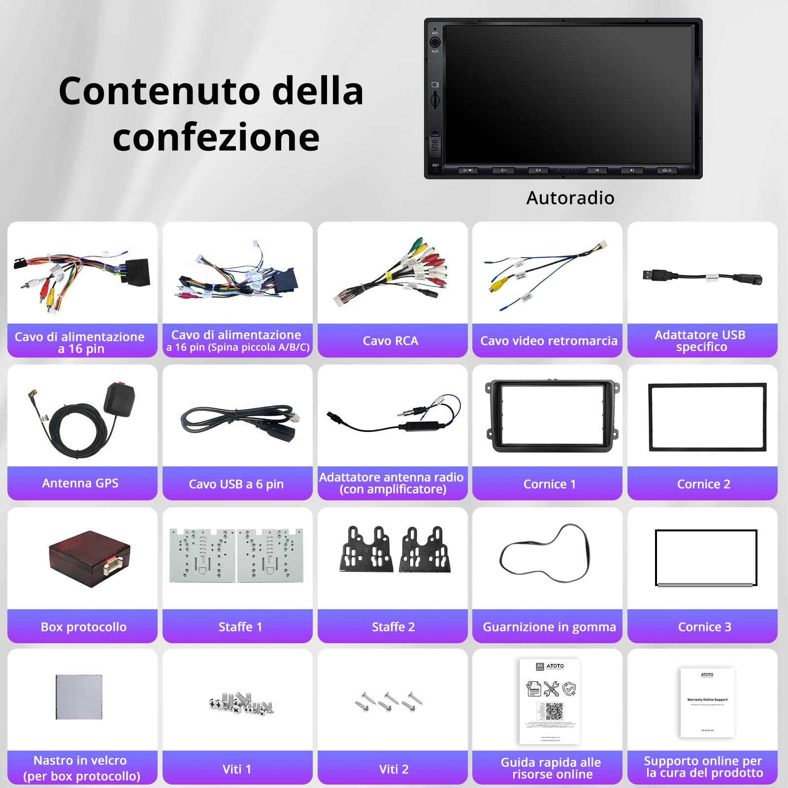 ATOTOZONE A5L autoradio Android 7" VW 2+32GB CarPlay
