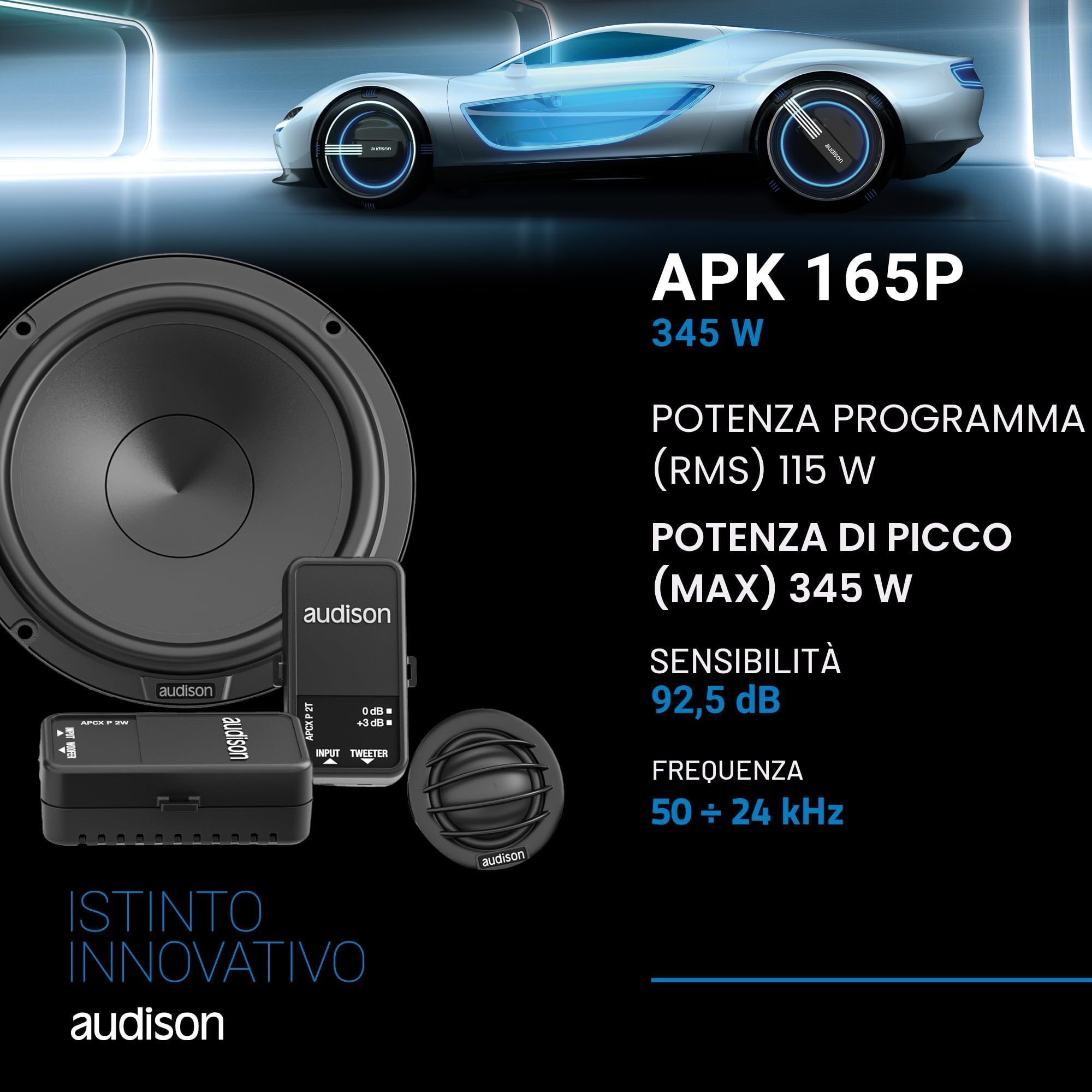 Audison Prima APK 165P Kit 2 Vie 165mm 345W