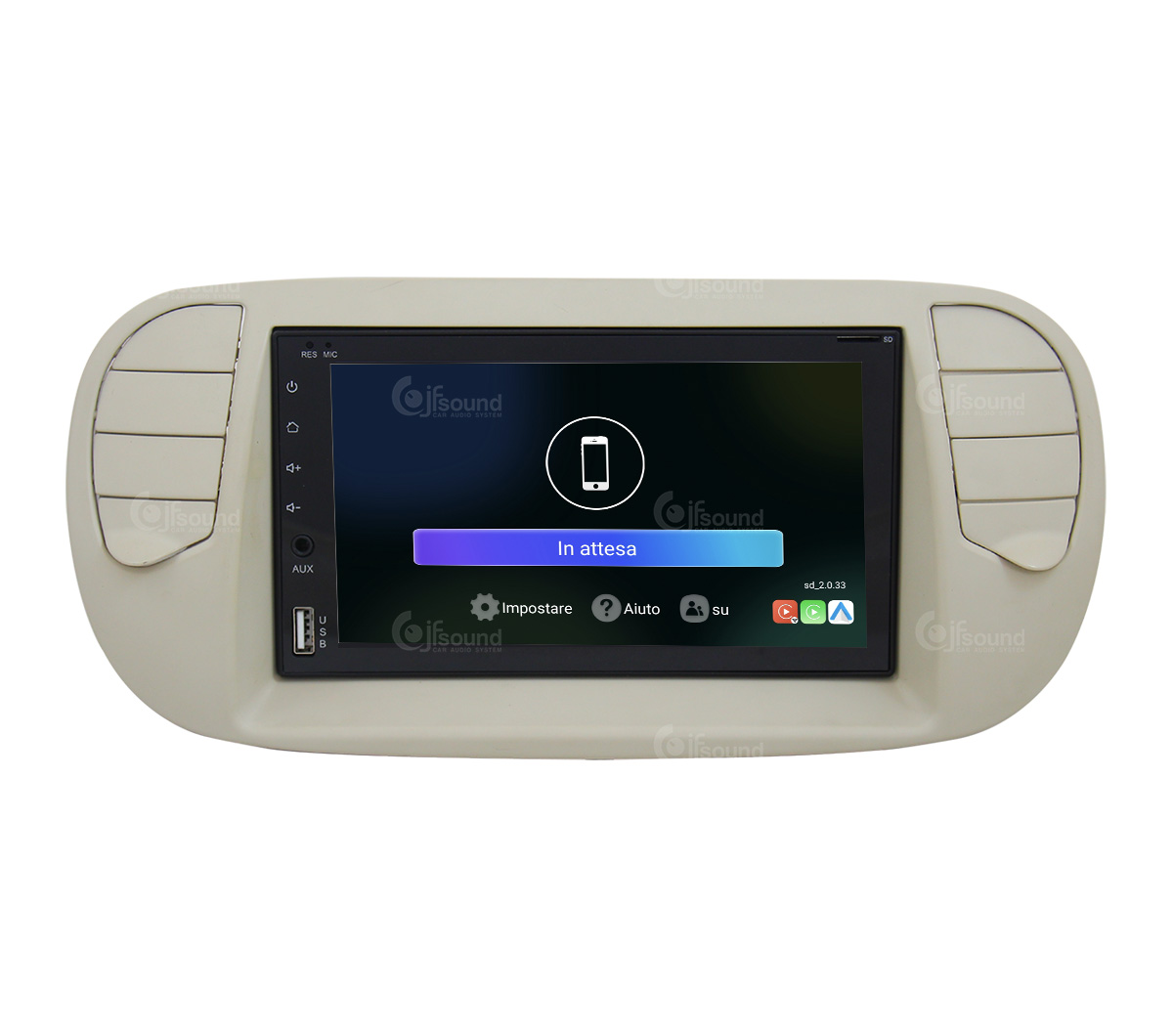 JFSound JF-227-UP-F5P-PRO autoradio Android per Fiat 500 CarPlay