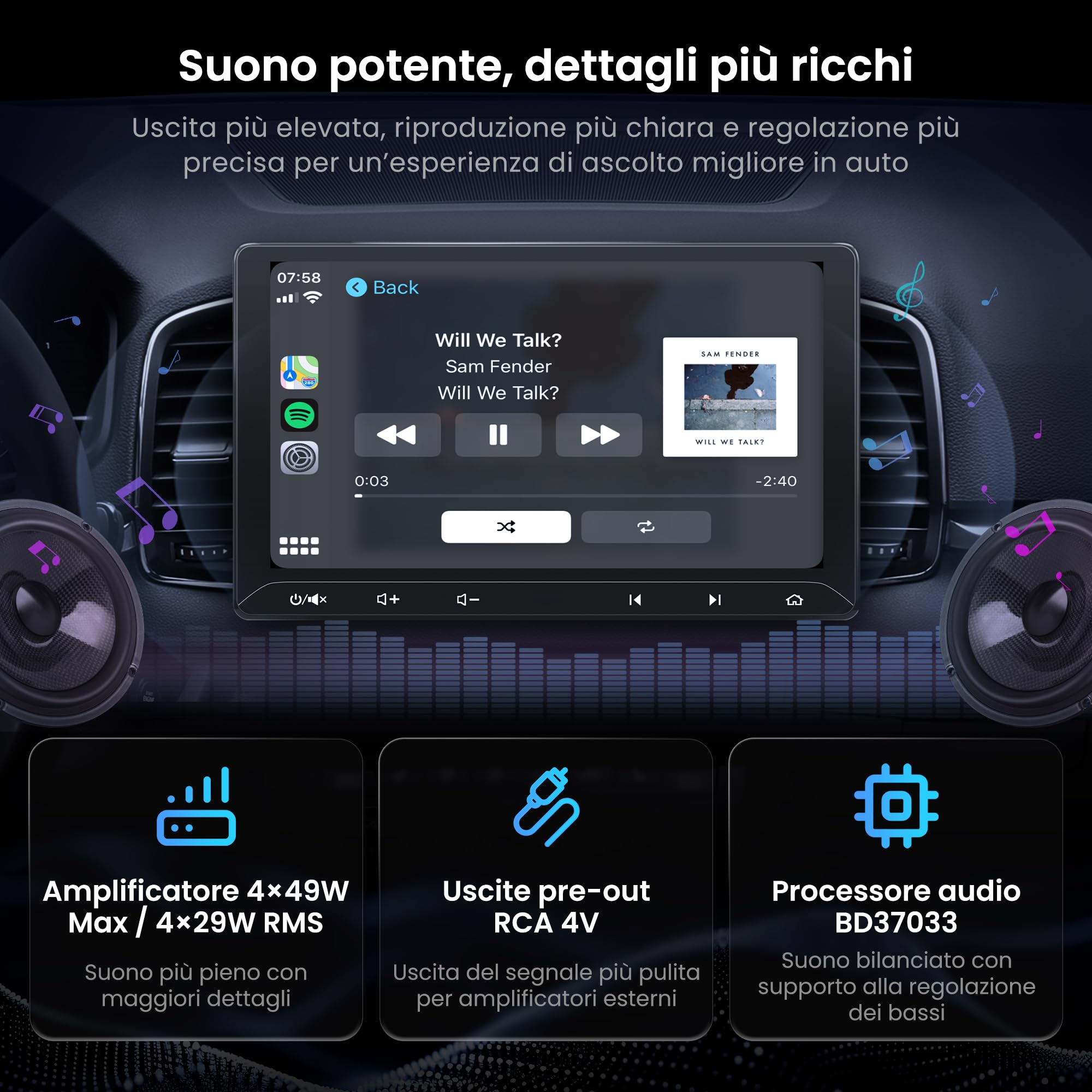 ATOTO F7 WE Autoradio 2 DIN 10,1" CarPlay Wireless