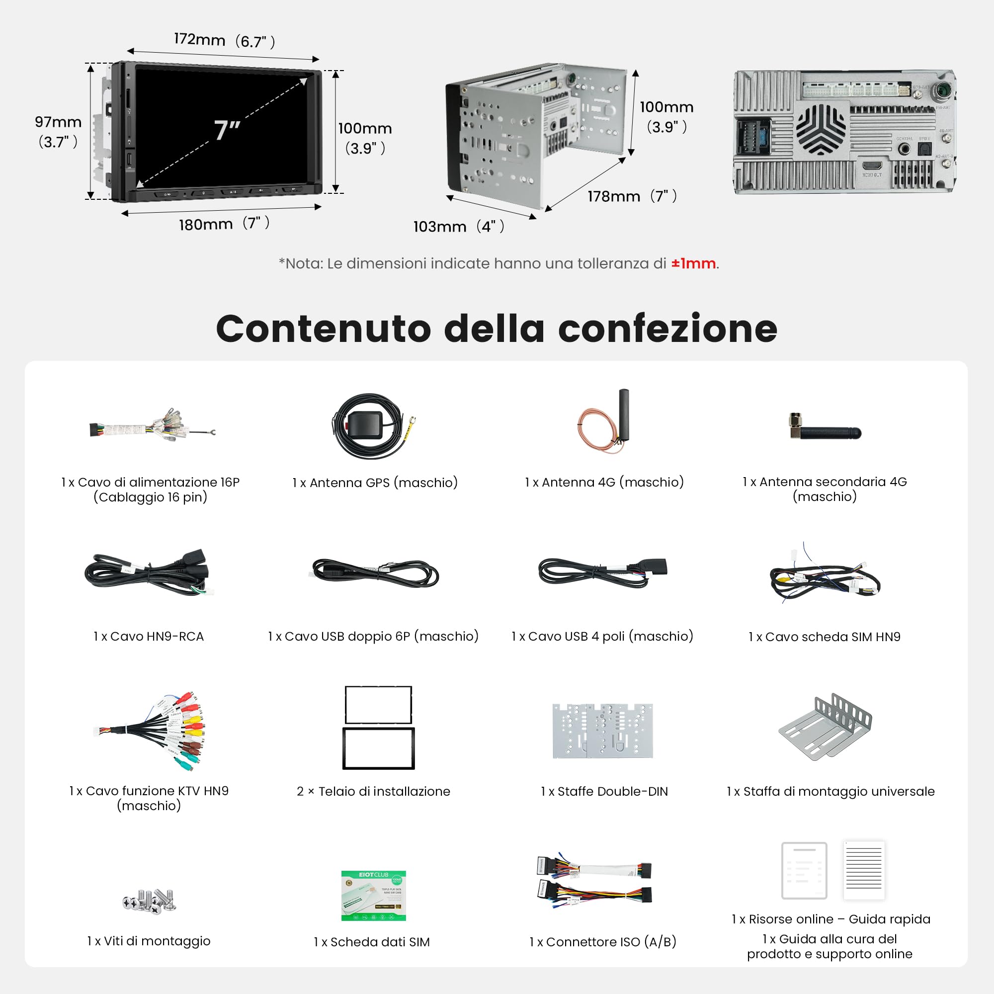 ATOTOZONE Car Stereo V10 autoradio 2 DIN 7" 6+128GB