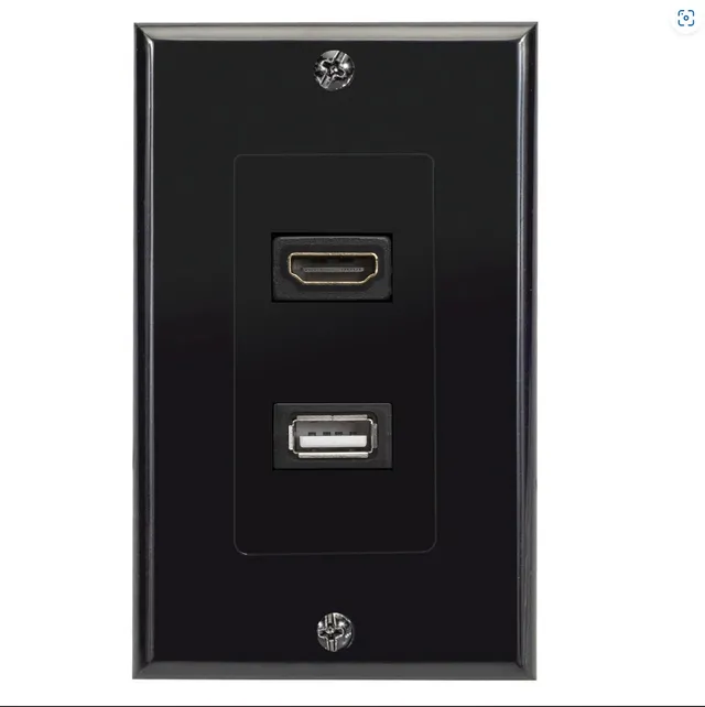 Magnedyne WP-120B-FLY Placca Muro HD + USB Nera Cavo