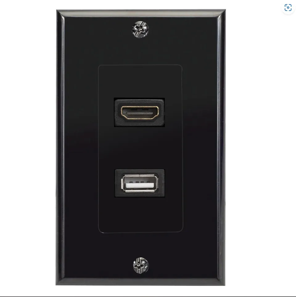 Magnedyne WP-120B-FLY Placca Muro HD + USB Nera Cavo
