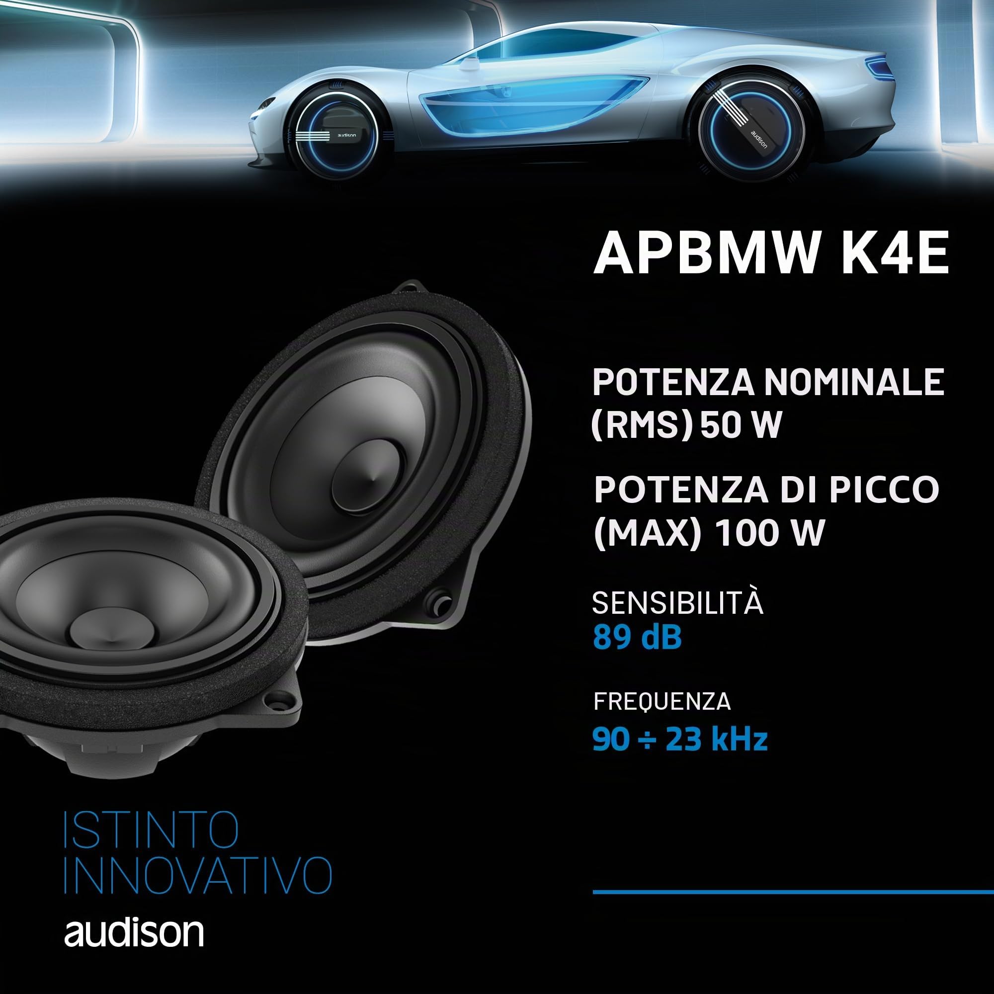 Audison Prima APBMW K4E kit 2 vie 100mm 100W BMW