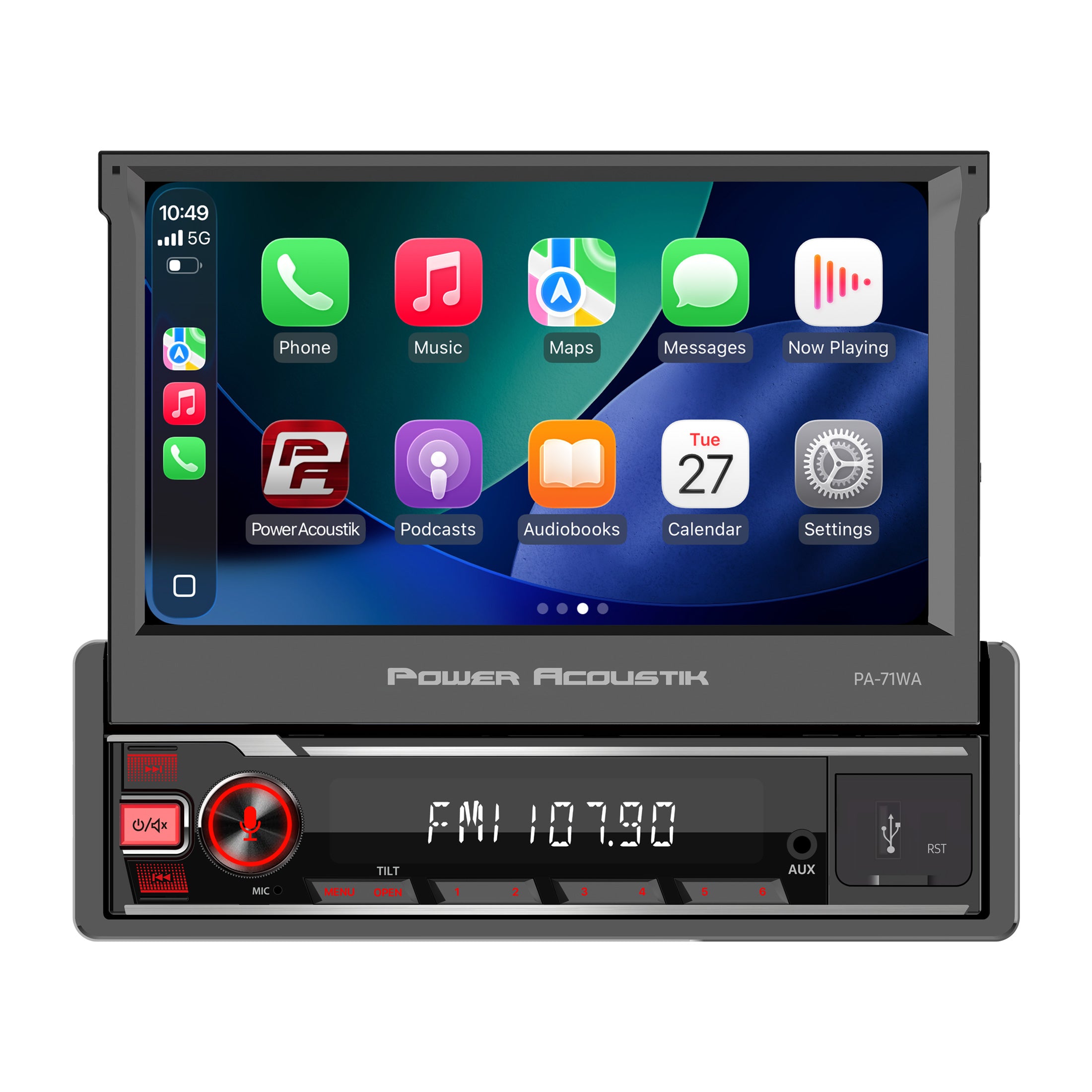 Power Acoustik PA-71WA autoradio 1 DIN 7" CarPlay wireless