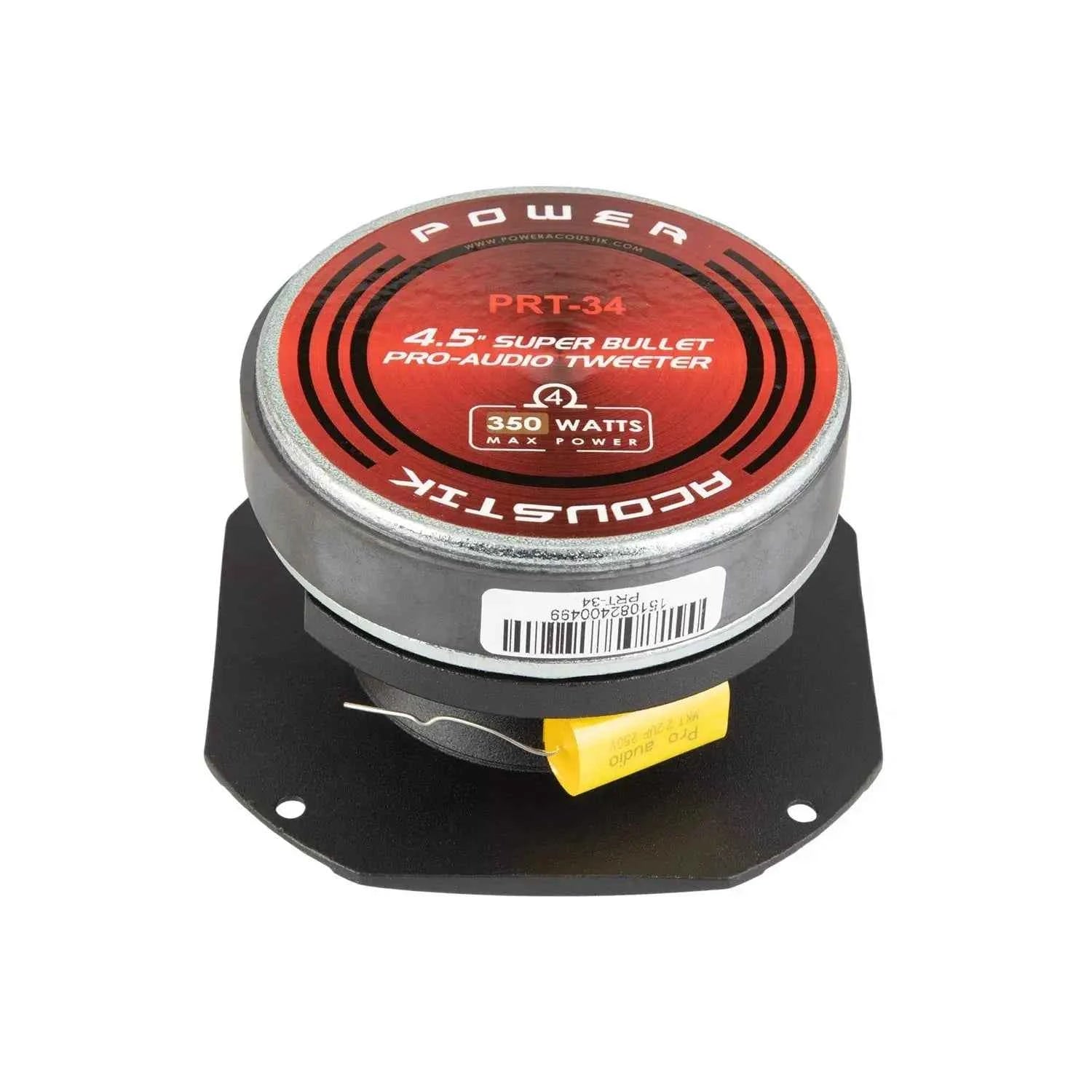 Power Acoustik PRT-34 Tweeter Auto Bullet Alluminio 4.5" Coppia