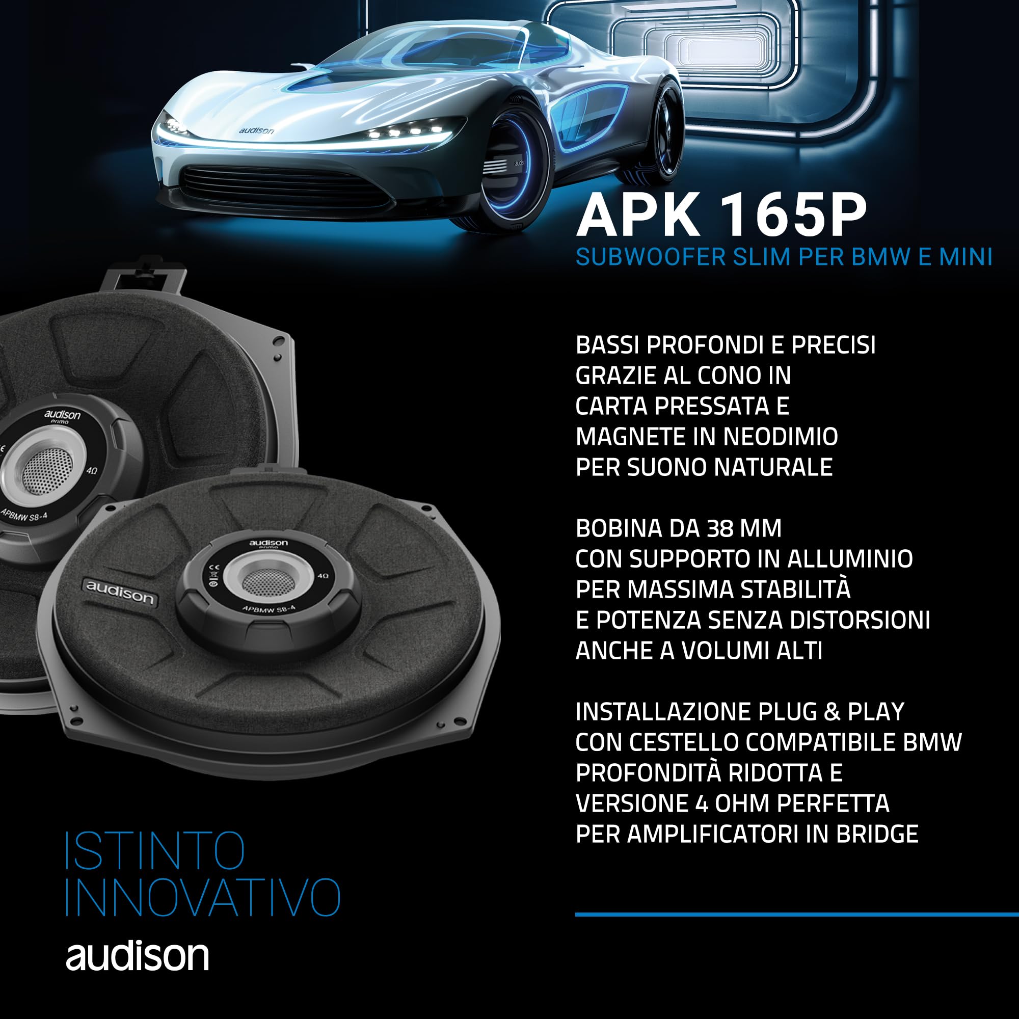 Audison Prima APBMW S8-4.2 Subwoofer BMW 200mm 150W