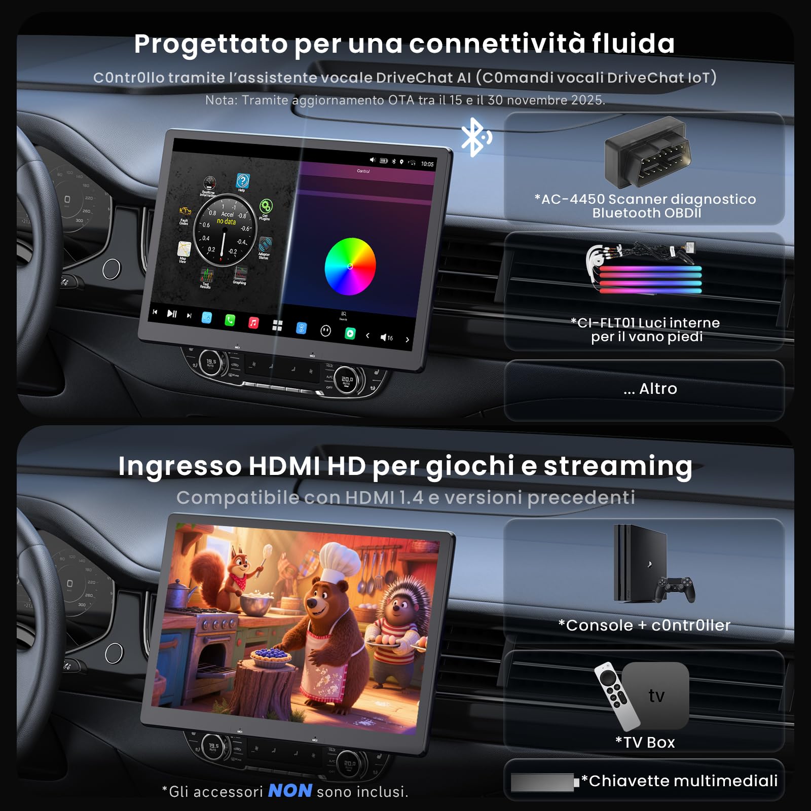 ATOTOZONE X10 Autoradio QLED 12,95" 8+128GB CarPlay 4G