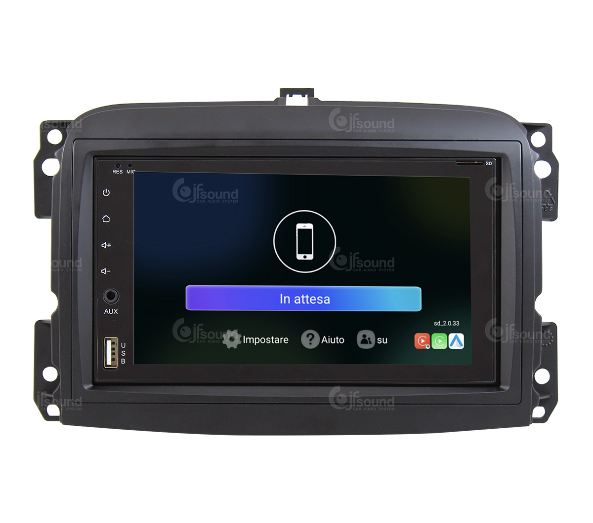 JFSound UP-PRO JF-227 autoradio Android CarPlay Fiat 500