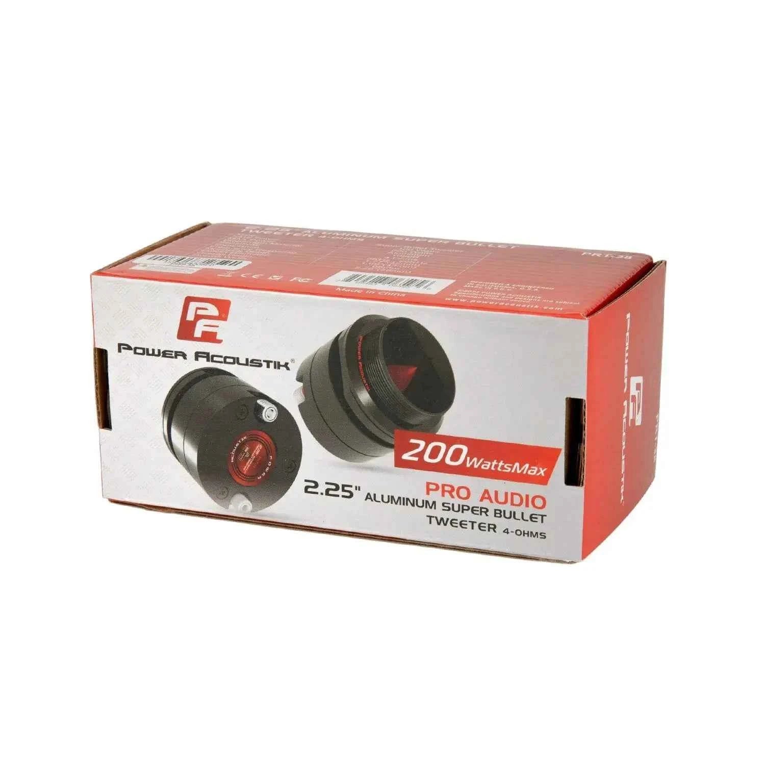 Power Acoustik PRT-38 tweeter bullet 2,25" coppia alluminio
