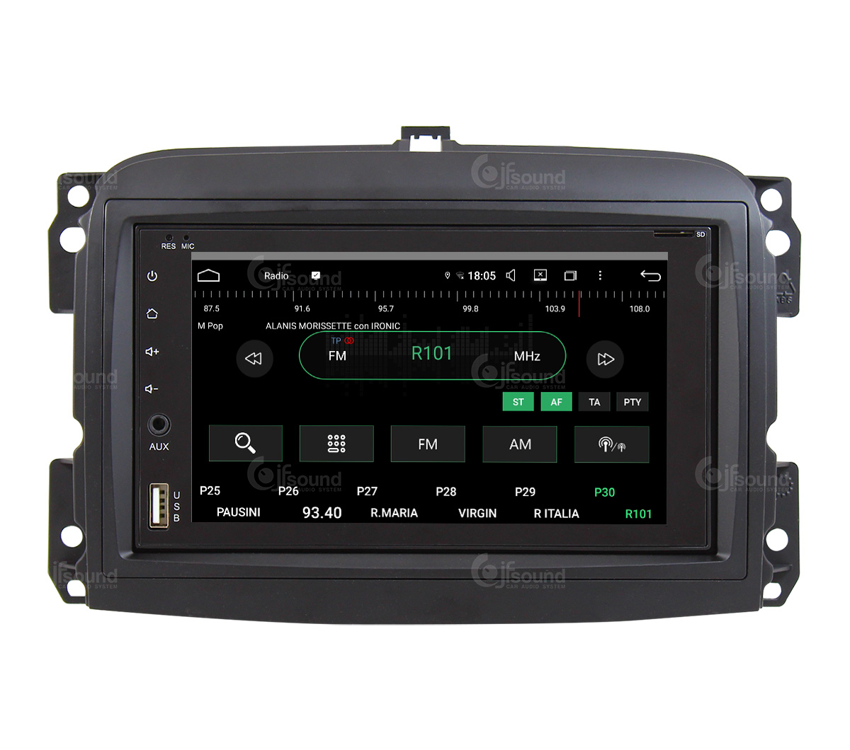JFSound UP-PRO JF-227 autoradio Android CarPlay Fiat 500