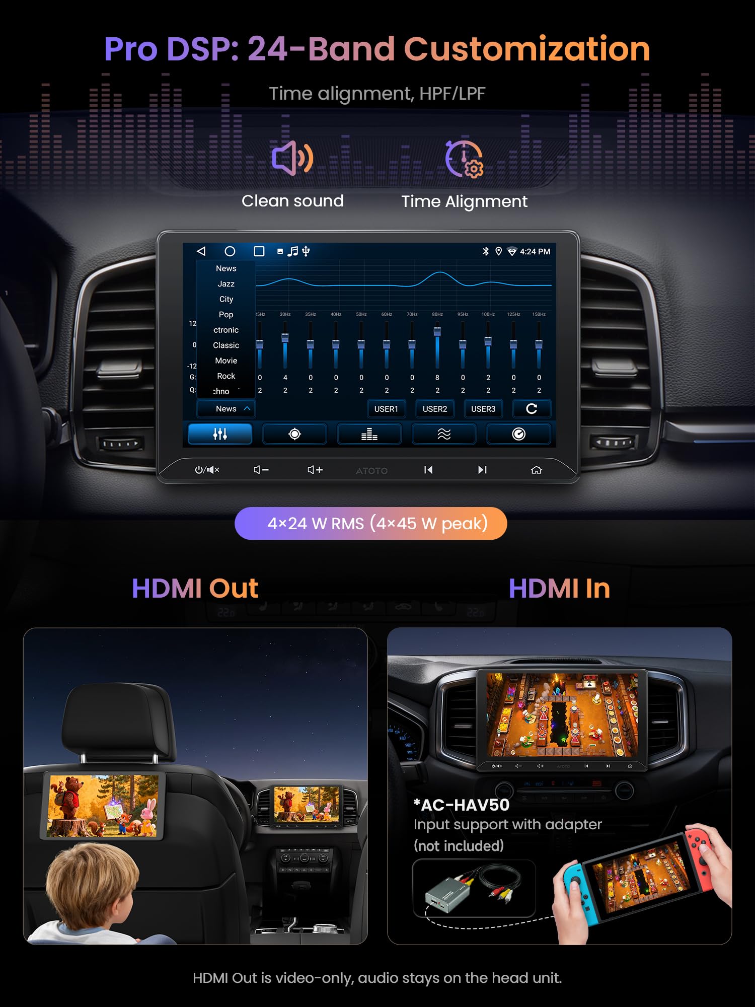 ATOTOZONE A5L Autoradio Android 10,1" 2DIN CarPlay DSP