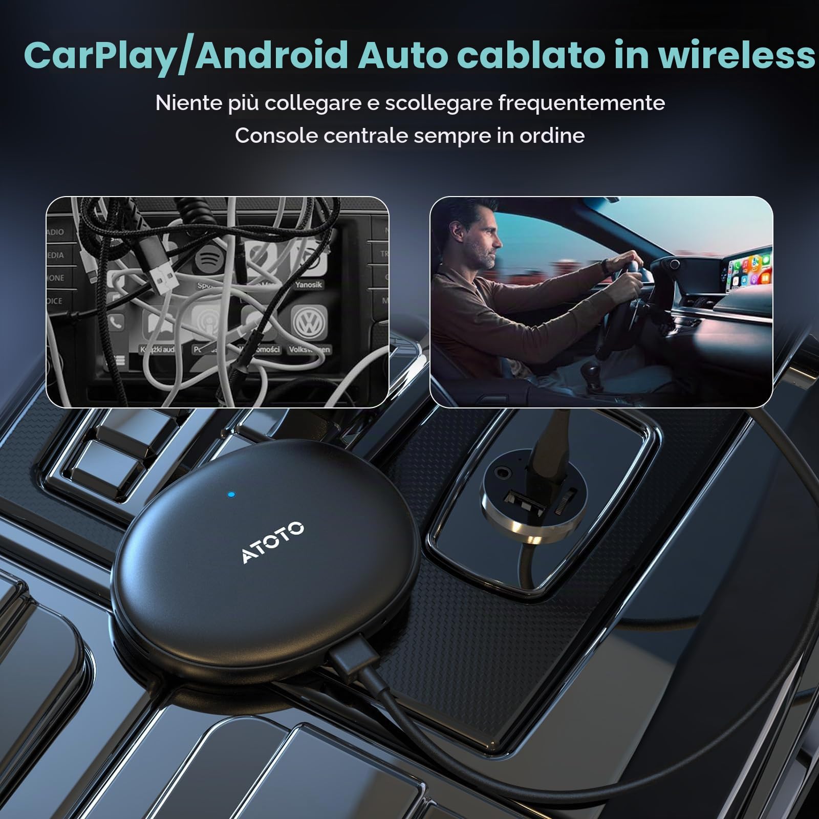 ATOTOZONE AD5 Box CarPlay Android Auto Wireless Youtube AI