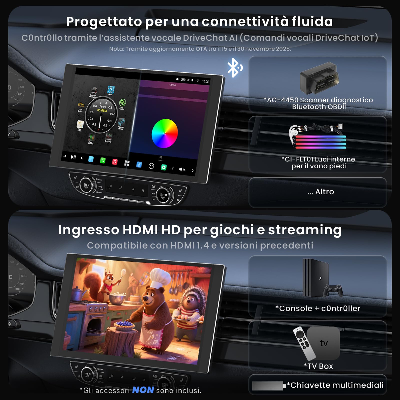 ATOTOZONE X10G225E Autoradio 2 DIN 12.5" QLED 8+128GB