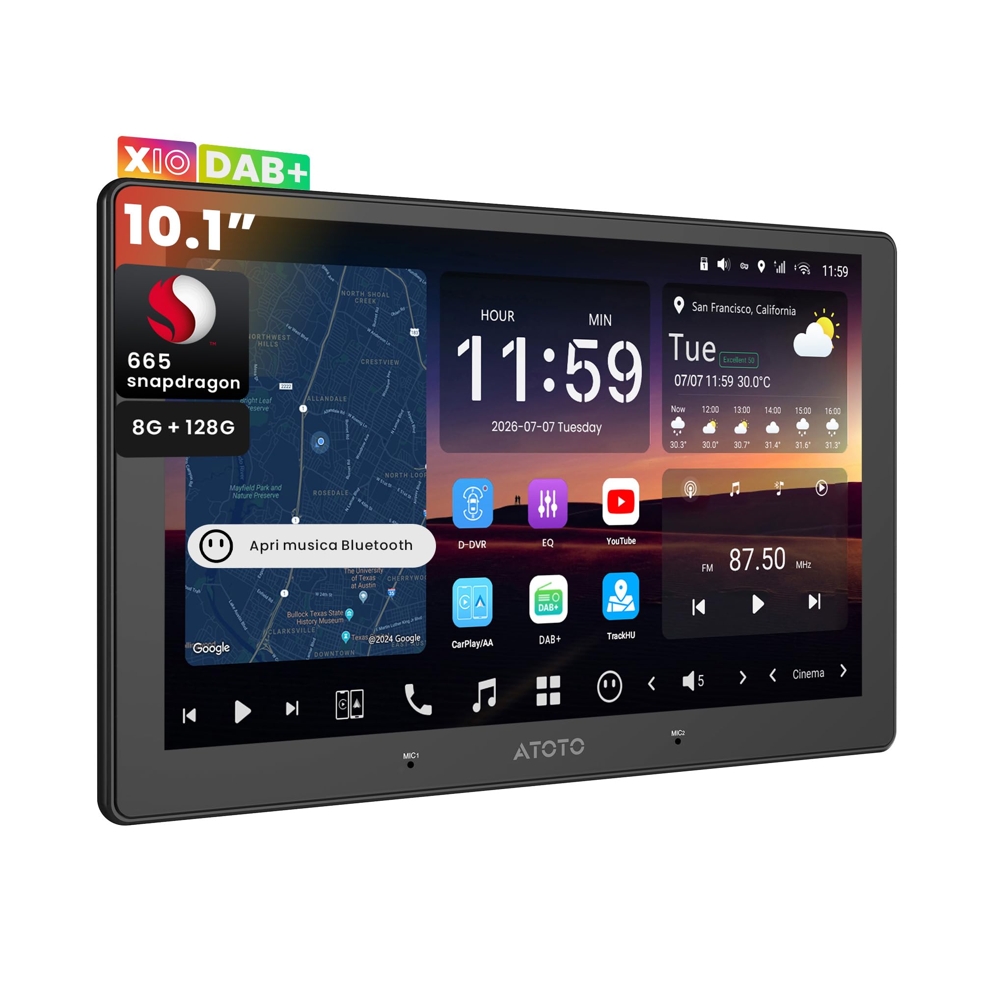 ATOTOZONE Car Stereo X10DG211E autoradio 10.1" 8+128G DAB+