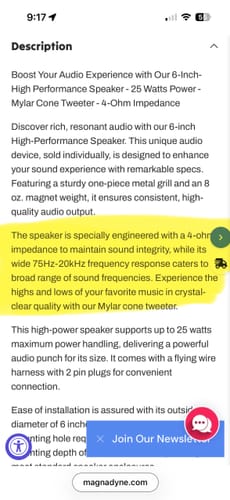 Magnedyne RV Speakers AS505TXB Altoparlante 2 Vie 25W 4 Ohm