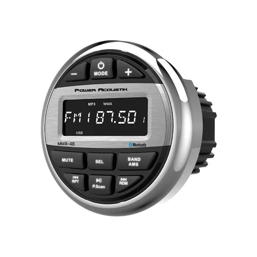 Power Acoustik MMR-4B autoradio nautica Bluetooth IPX5