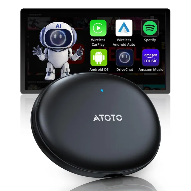 ATOTOZONE AD5 Box CarPlay Android Auto Wireless Youtube AI