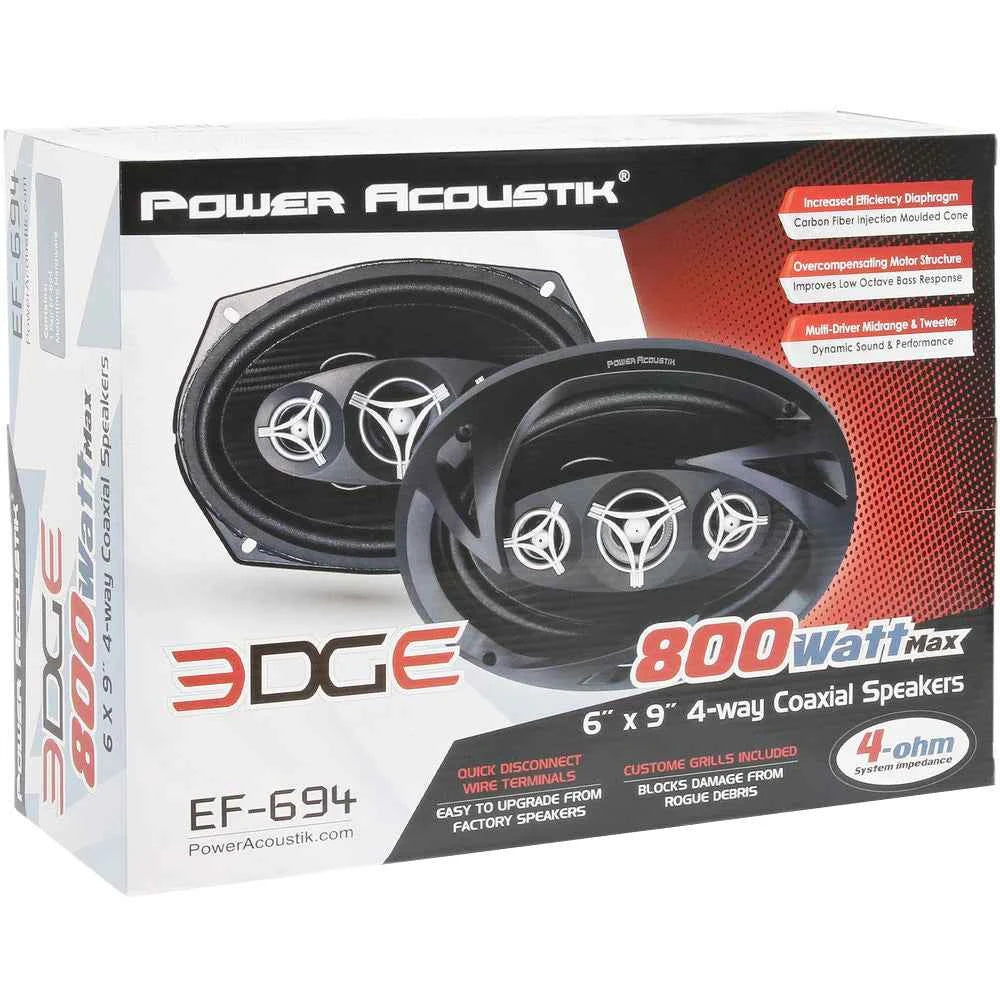 Power Acoustik EDGE EF-694 Altoparlanti Coassiali 6x9" 800W Coppia