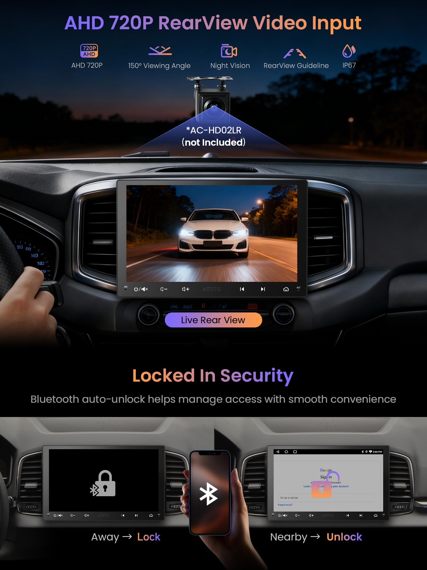 ATOTOZONE A5 Lite Autoradio Android 9 Pollici 2 DIN CarPlay Wireless