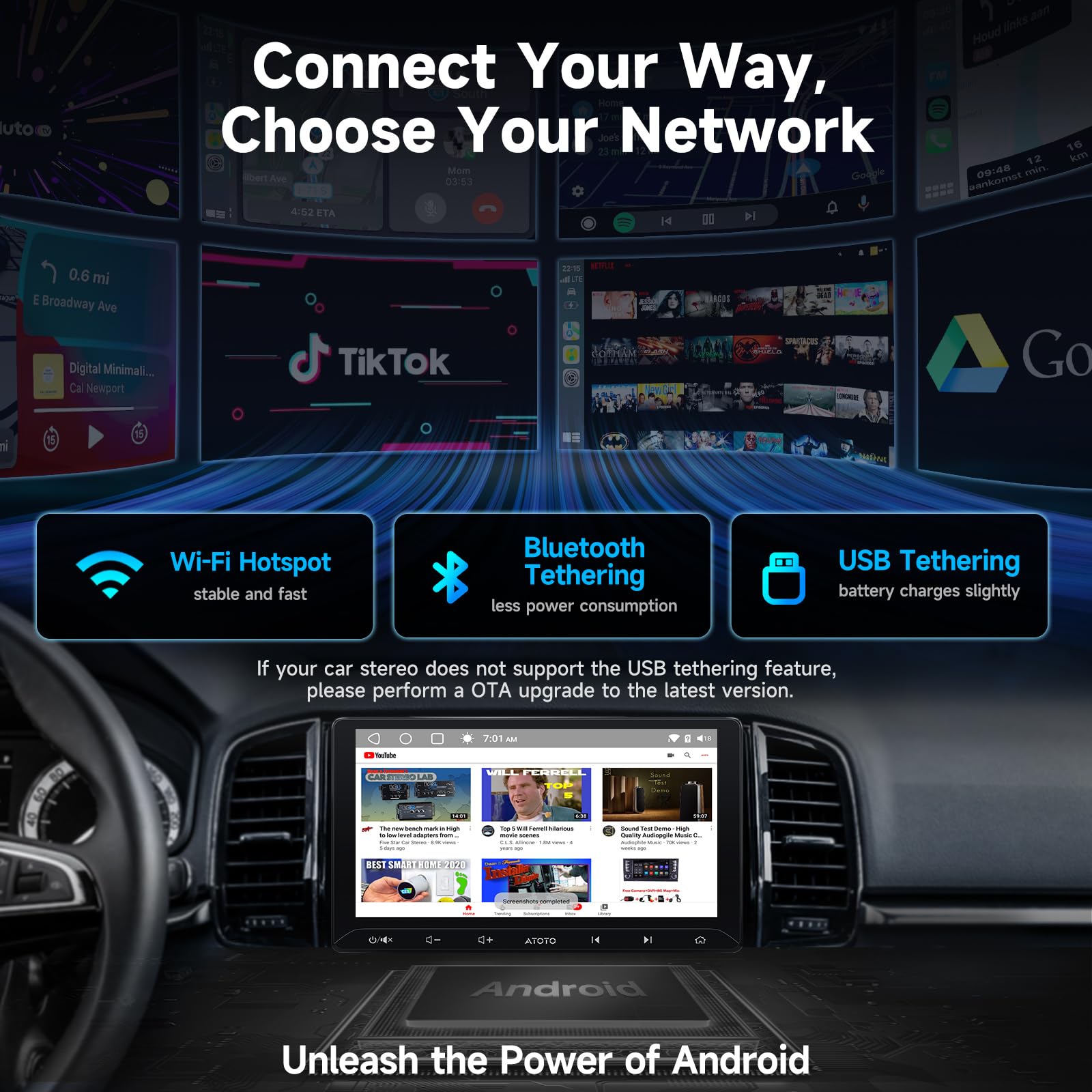 ATOTOZONE A5L autoradio Android 10.1" IPS 2G+32G DSP