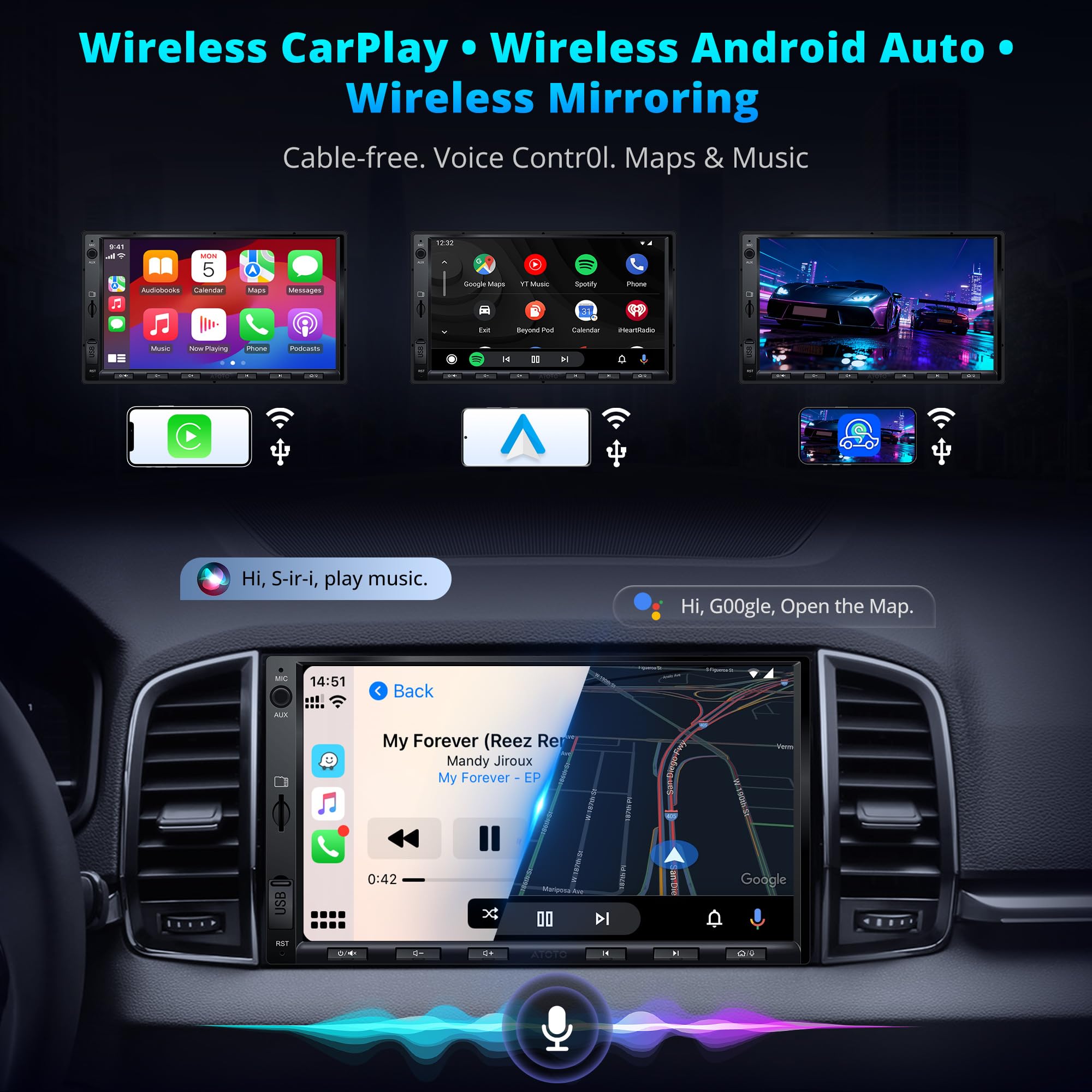 ATOTOZONE Car Stereo A5L autoradio 7" 2 DIN 2+32G CarPlay