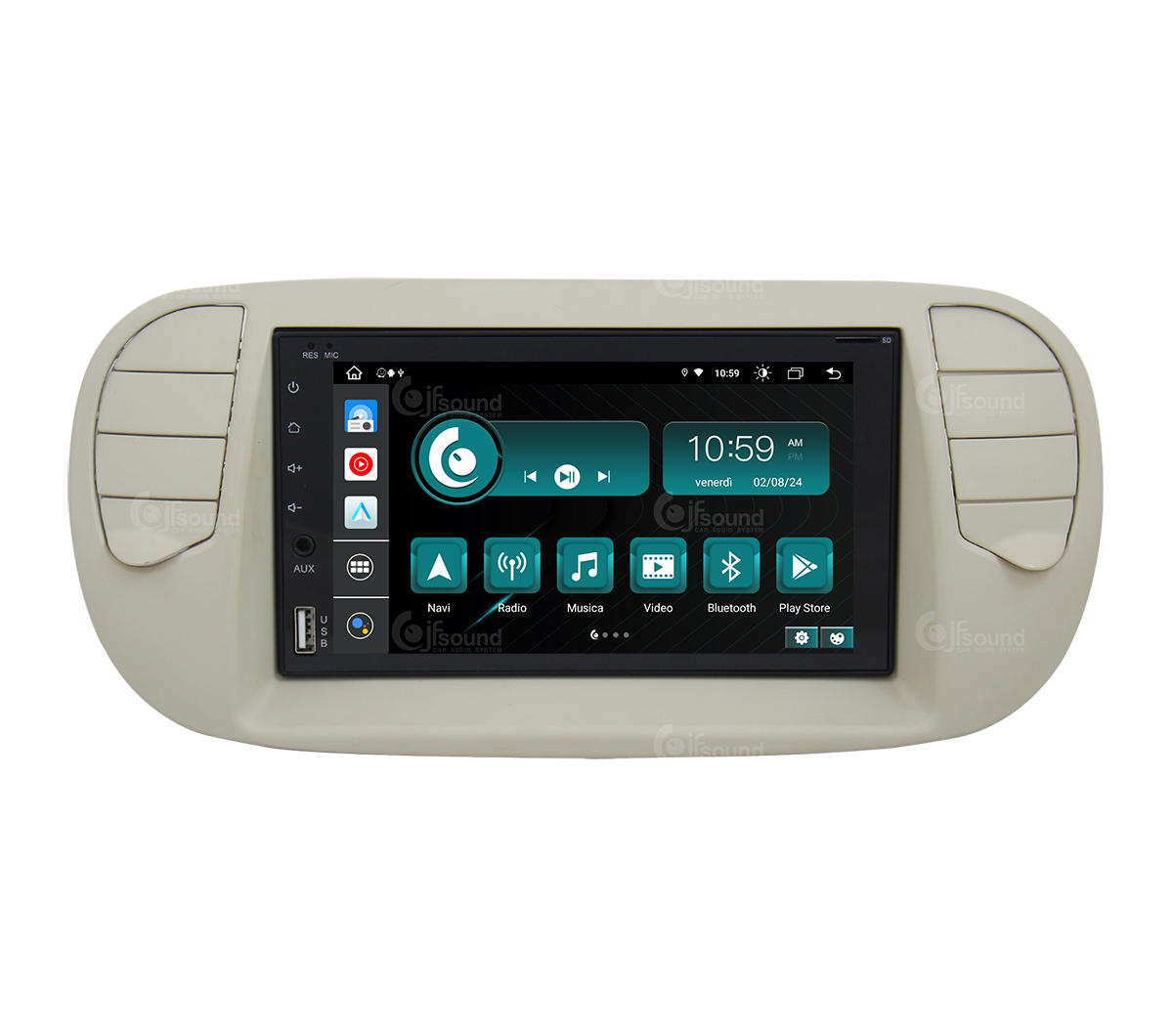 JFSound X9C-PRO JF-227 autoradio Android Fiat 500 4G retrocamera