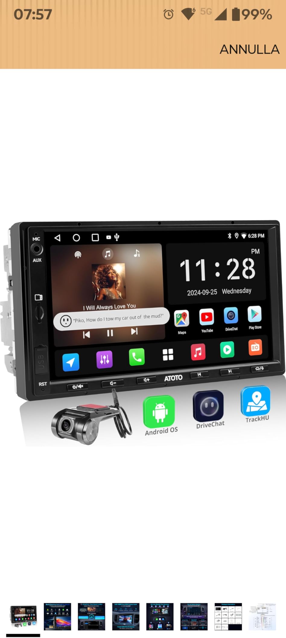 ATOTOZONE Car Stereo A5L autoradio 7" con DVR 2+32G