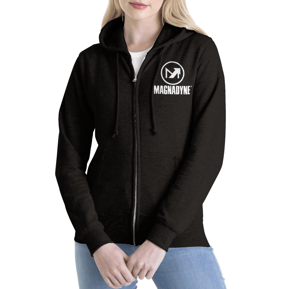 Magnedyne felpa zip premium con cappuccio unisex cotone