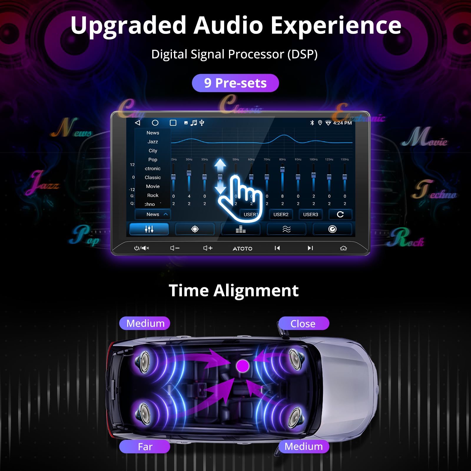 ATOTOZONE Car Stereo A5L autoradio 2 DIN 10" 2+32GB CarPlay