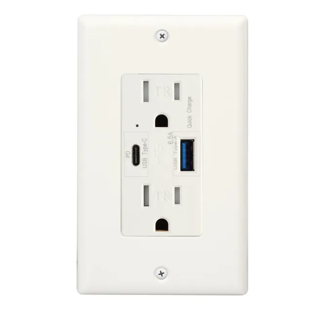 Magnedyne WC-601 presa USB da parete USB-A USB-C bianca